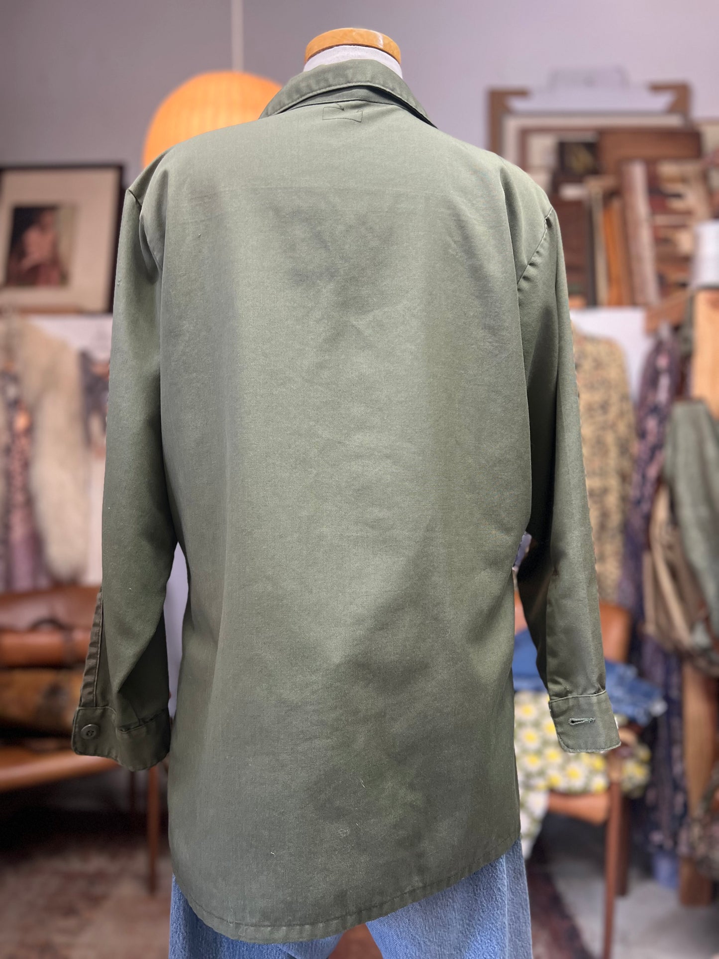 Vintage Army Shirt Jacket Military Uniform L