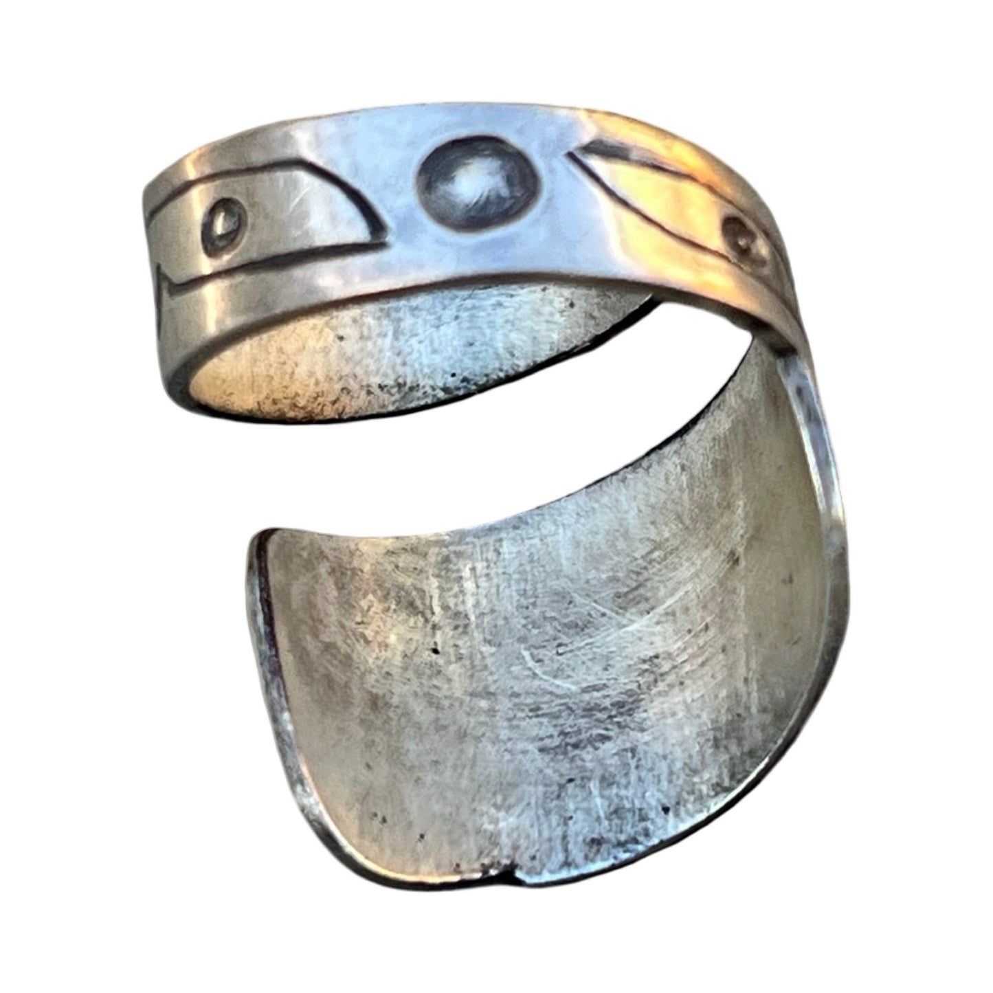 Vintage Sterling Silver Totem Wrap Ring