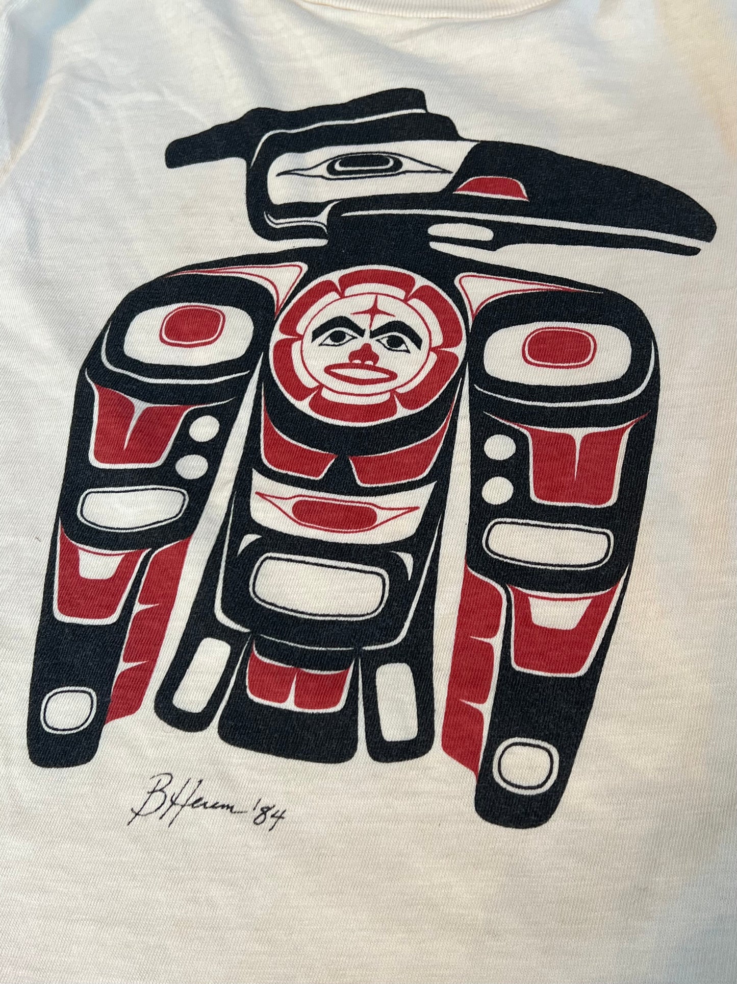 Vintage Barry Herem Pacific Northwest Native American Art T-Shirt The Raven M