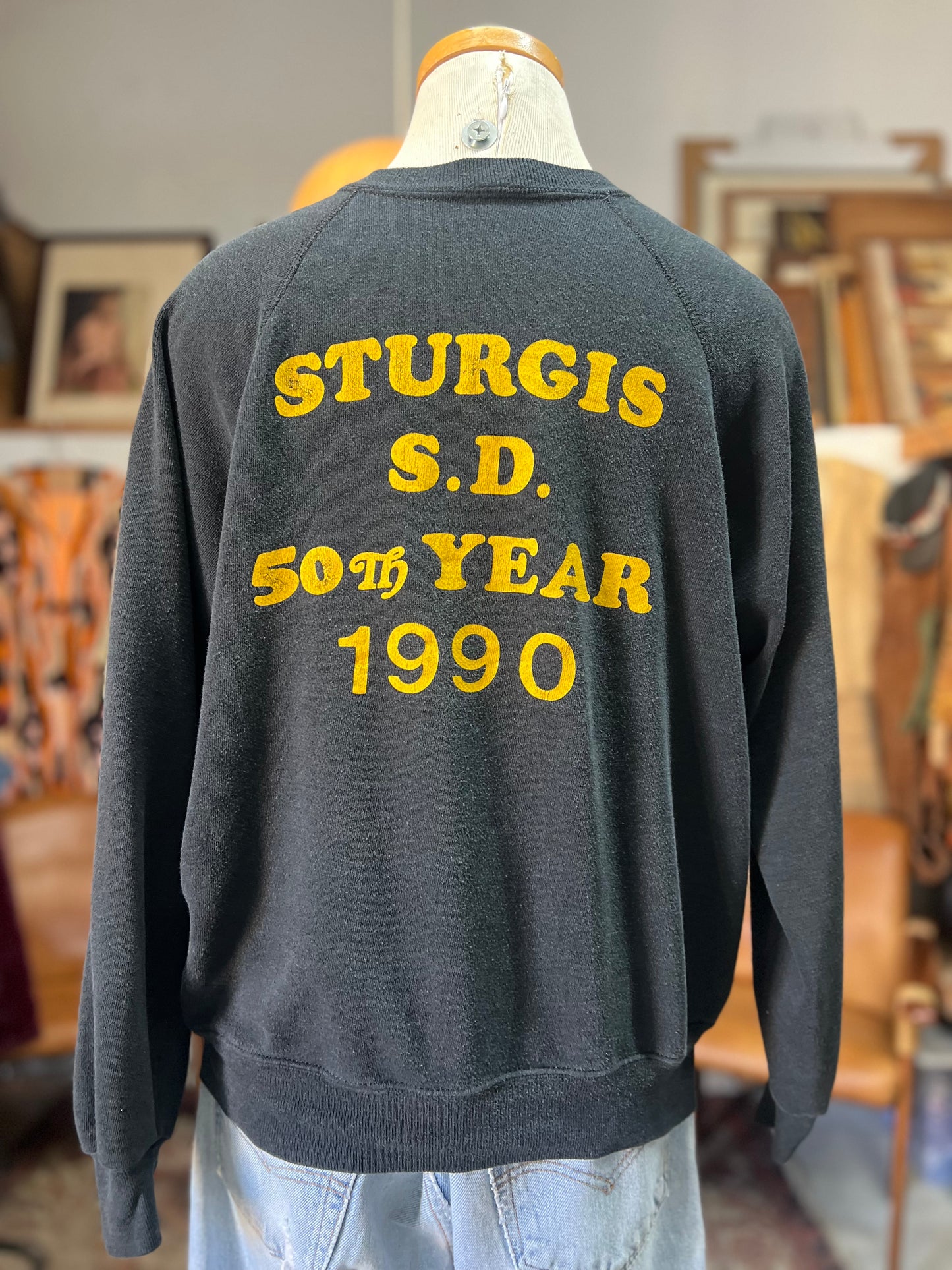Rare Vintage 1983 Harley Davidson Raglan Sweatshirt Sturgis 1990 XL
