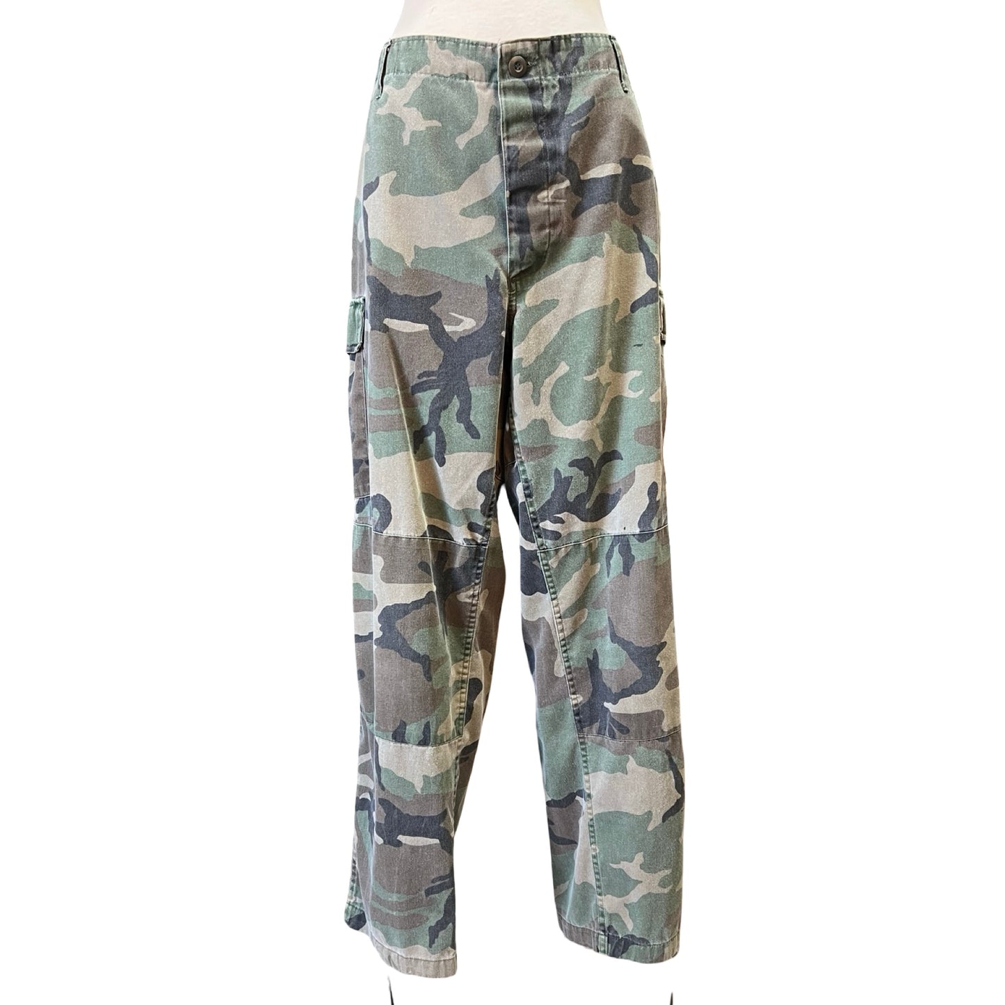 Vintage Faded Camouflage Double Knee Cargo Pants 35