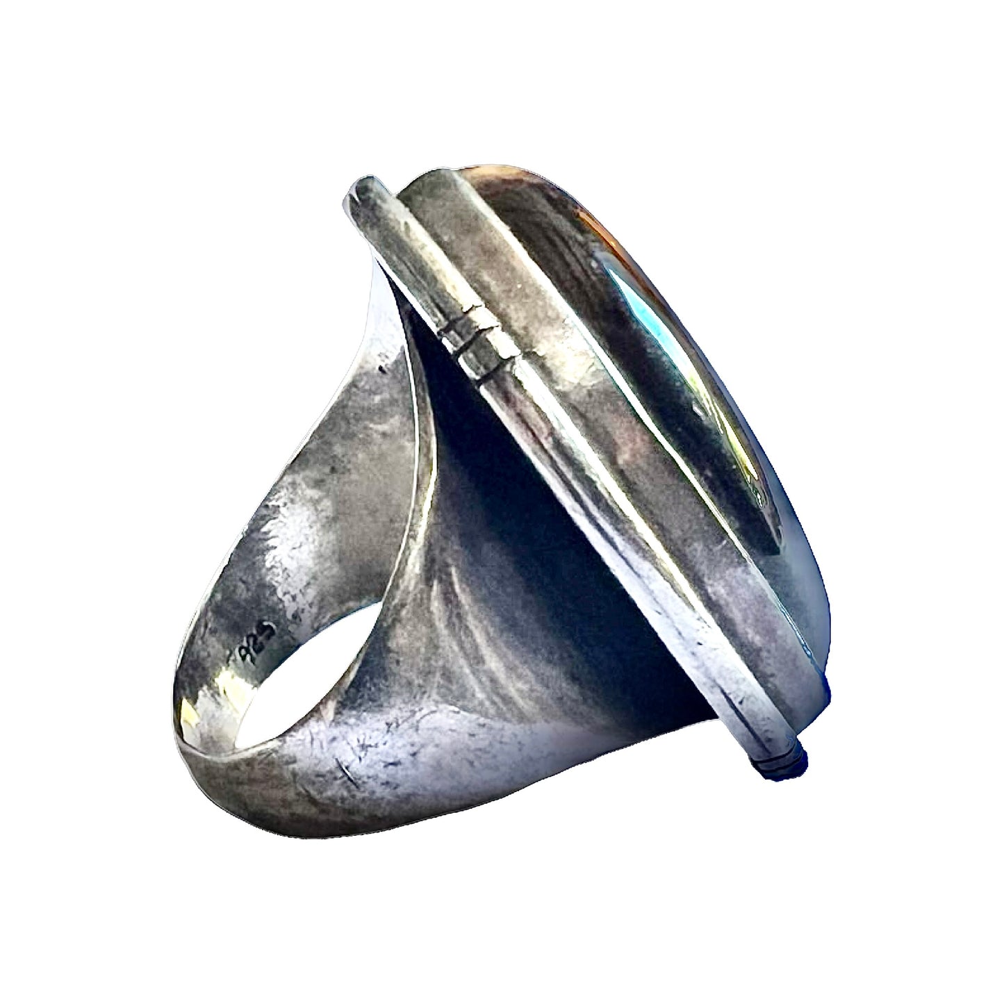 Huge Vintage Tigers Eye Sterling Silver Ring Size 9 1/4