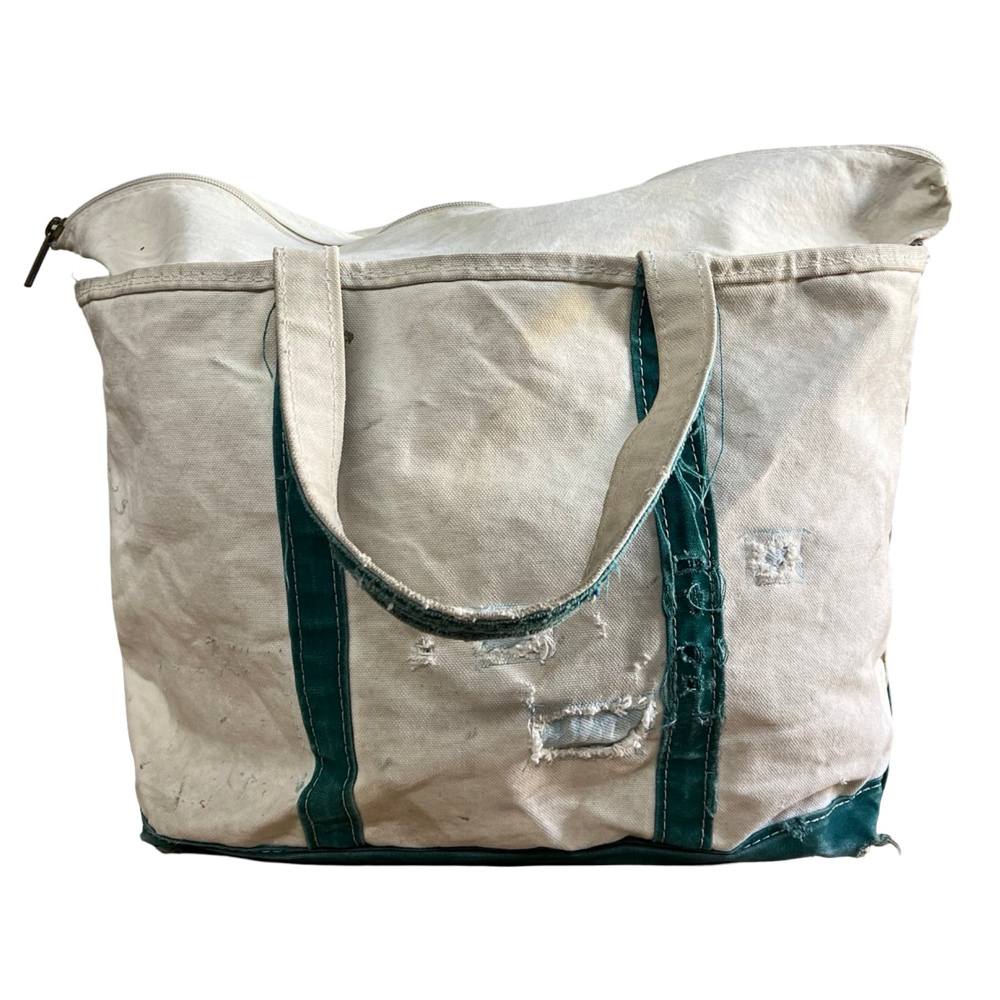 Vintage 1980’s Heavily Distressed LL Bean Boat & Tote Original Repairs