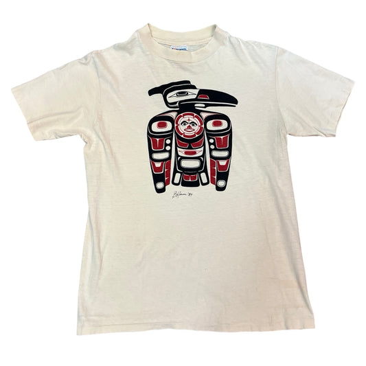 Vintage Barry Herem Pacific Northwest Native American Art T-Shirt The Raven M