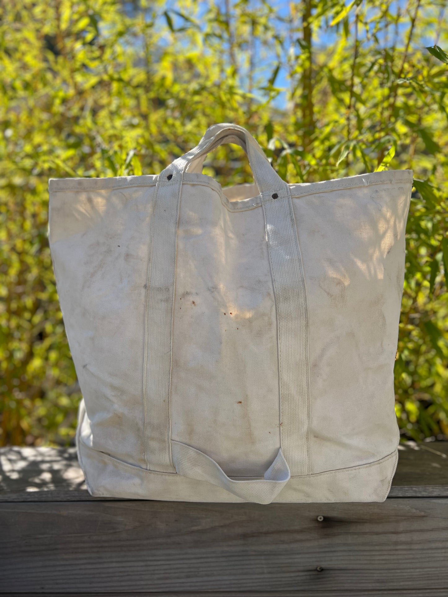 Huge Vintage 1940’s Distressed Heavy Canvas Lineman Tote XL