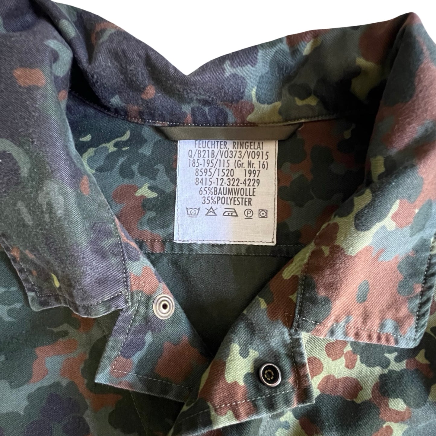 Vintage 90’s Distressed Camo Field Shirt Jacket XL