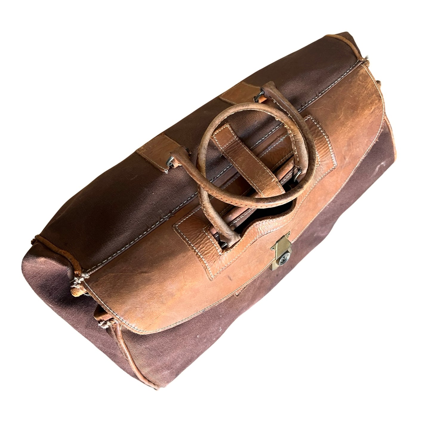Vintage 1950’s Canvas & Leather Weekender Satchel