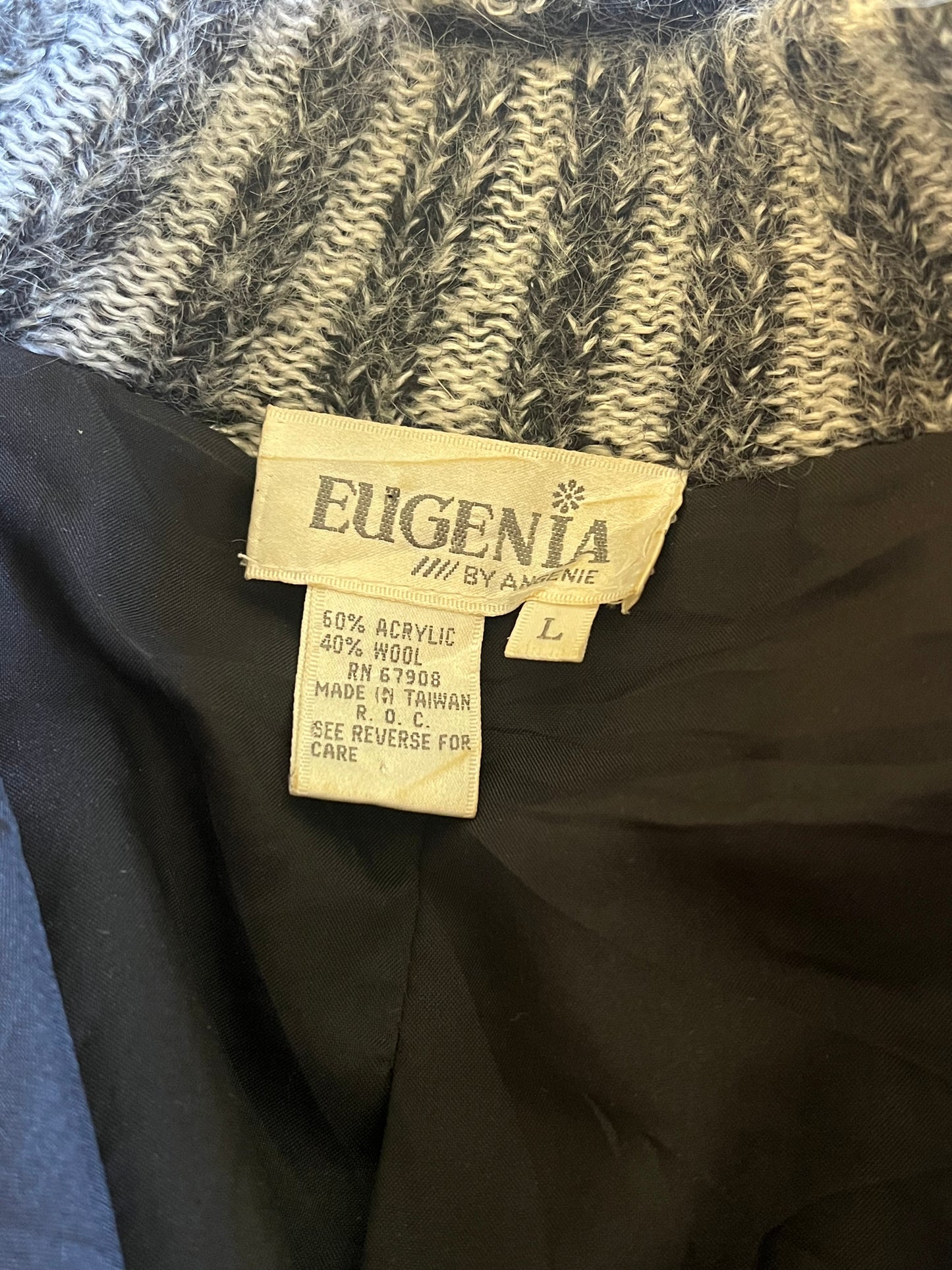 Vintage 80’s Zebra Stripe Sweater Coat Eugenia by Angenie L