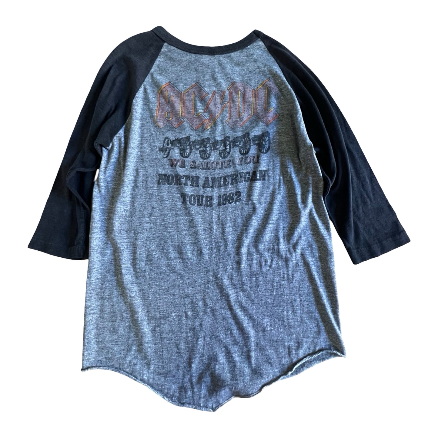 Vintage Original 1982 AC/DC Single Stitch Raglan Tour Tee S
