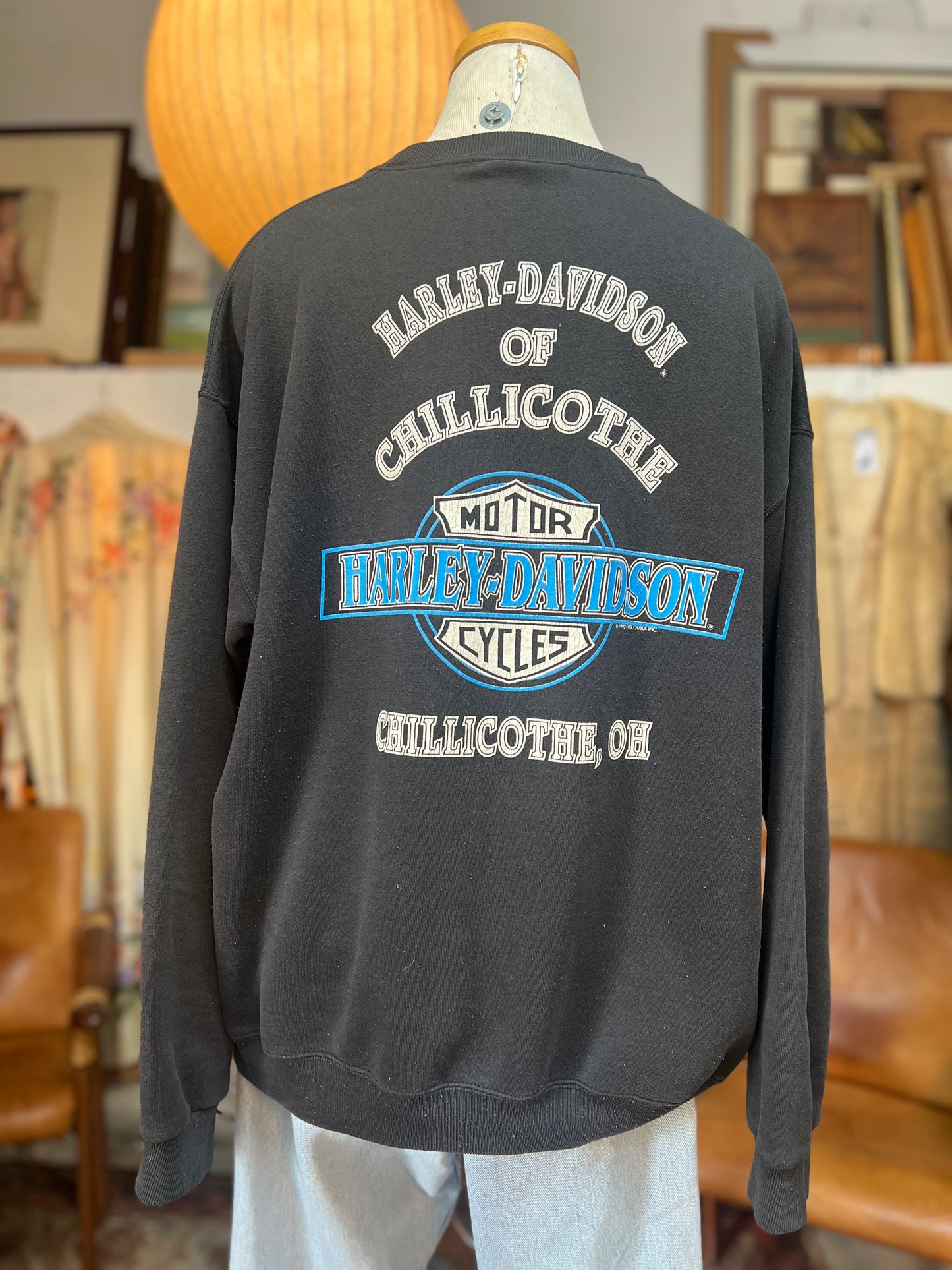 Vintage 1992 Holoubek Harley Chillicothe OH Graphic Sweatshirt XL