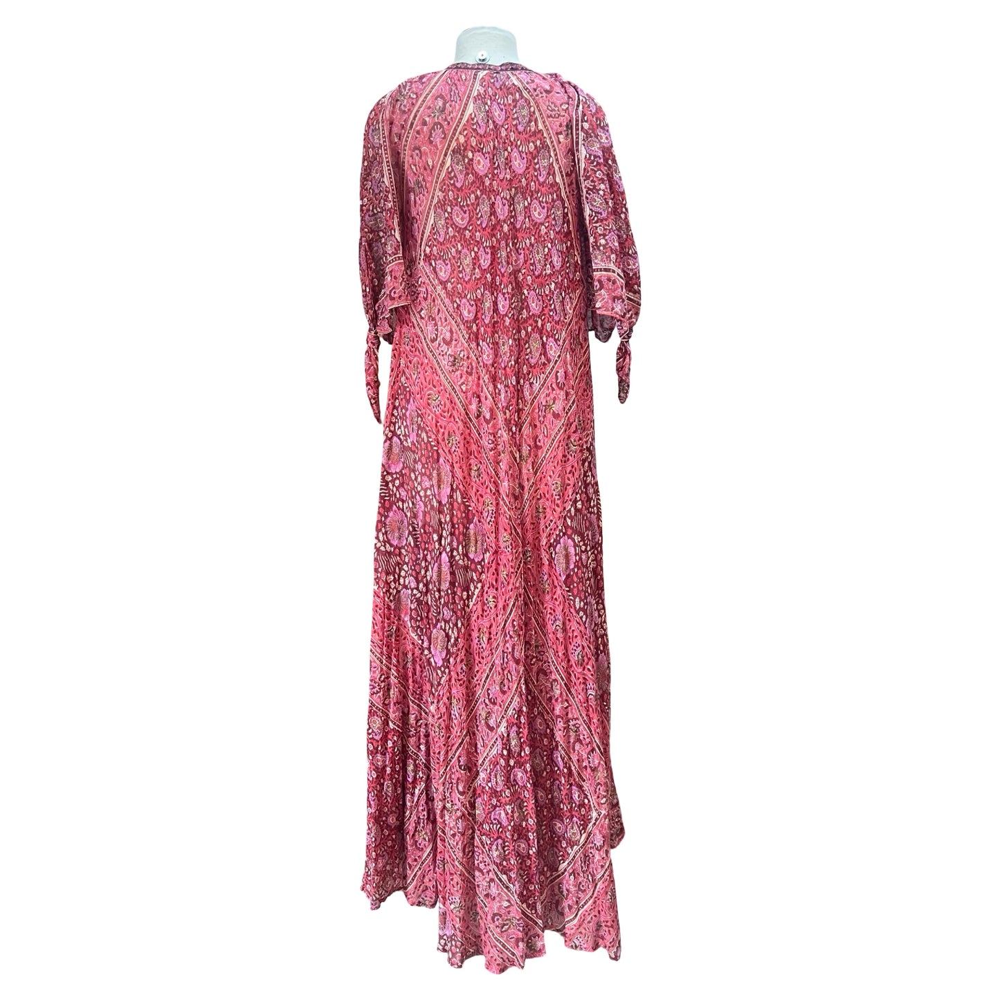 Rare Vintage Zodiac India Block Print Maxi Dress M