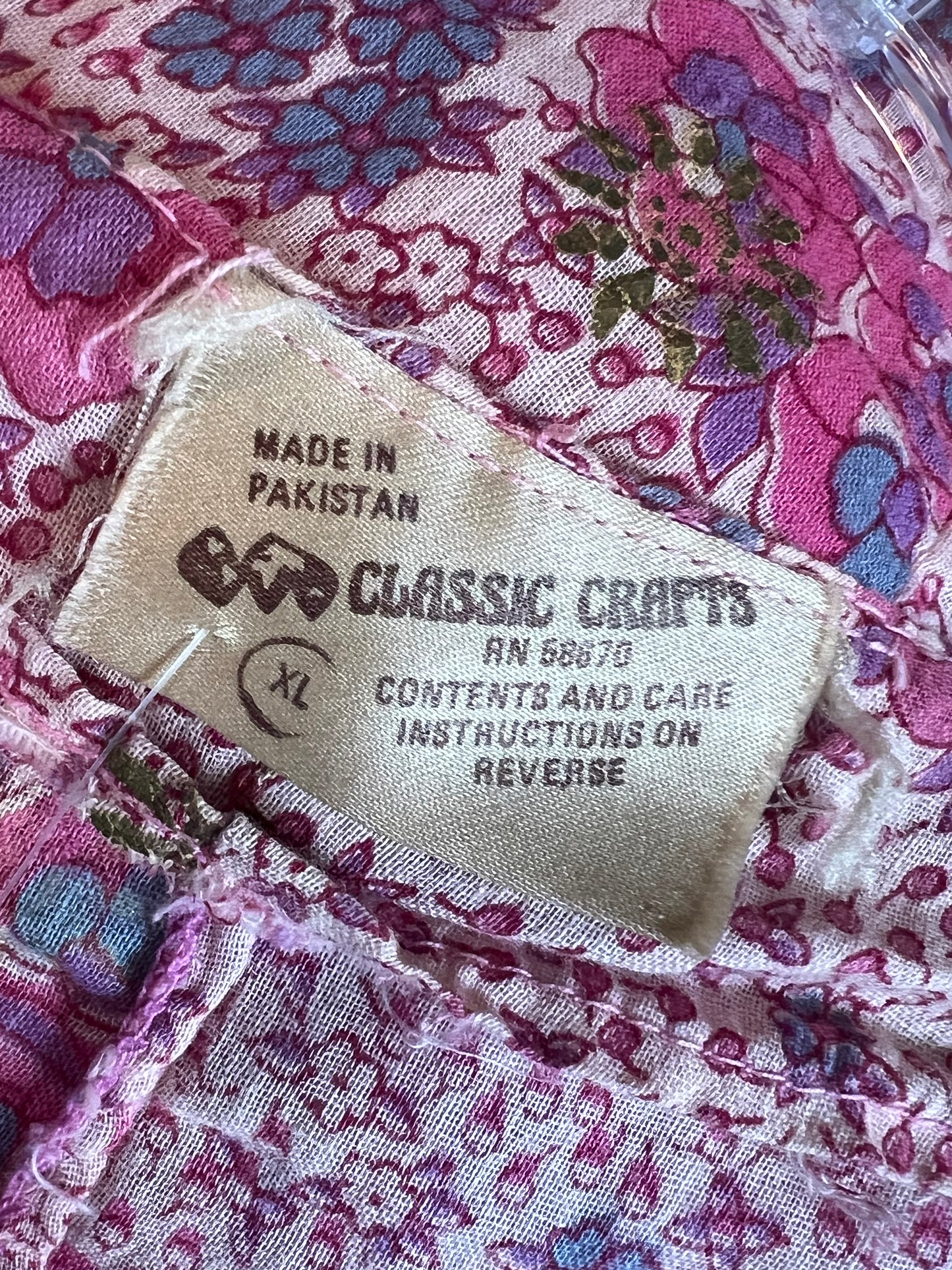 Rare Vintage 70’s Block Print Tie Waist Kimono Robe XL