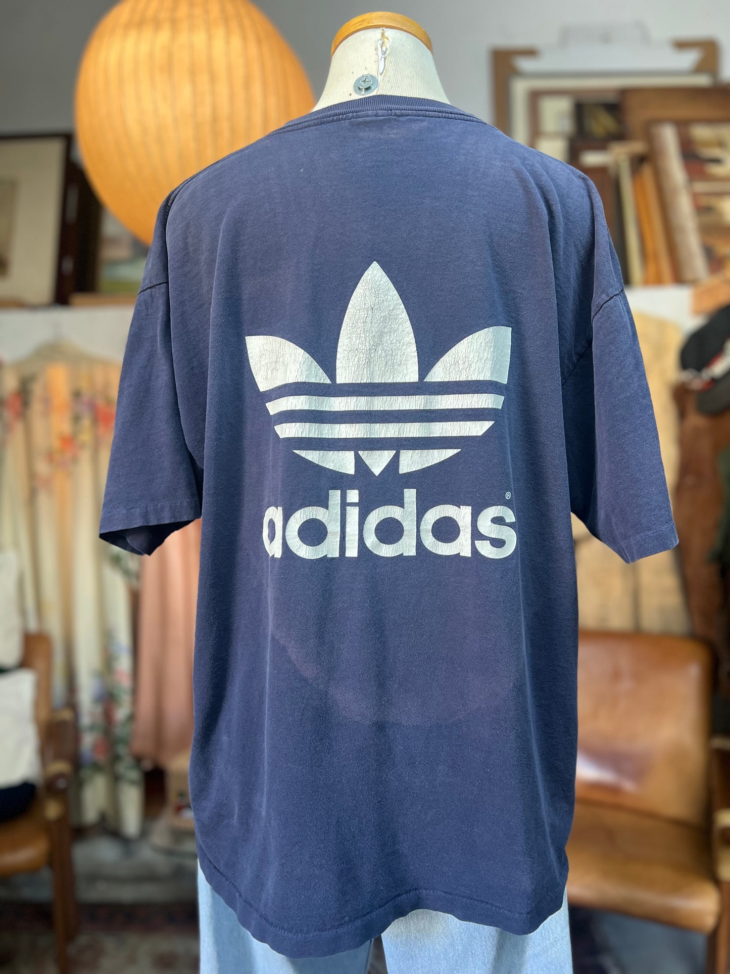 Rare Vintage 1980’s Adidas Single Stitch Double Sided Trefoil Logo Tee XL