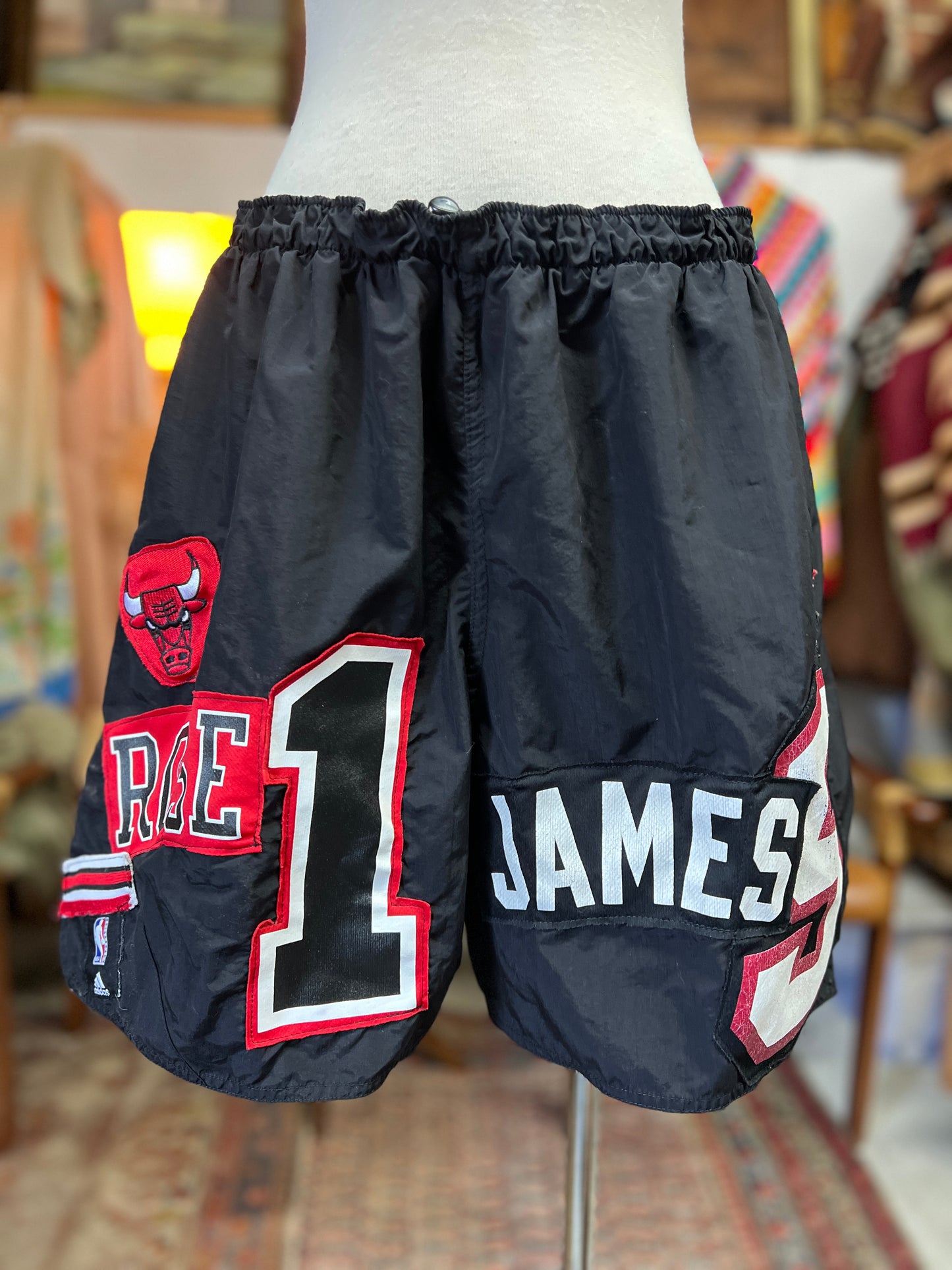 Vintage Reworked One Of A Kind Chicago Bulls Adidas Basketball Shorts XL