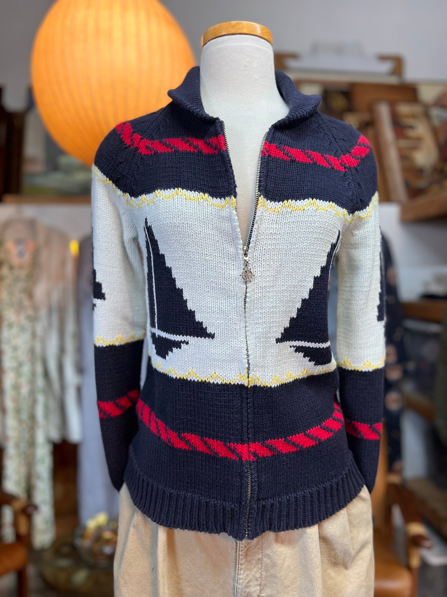 Vintage 90’s Sailboat Cardigan Liz Claiborne S