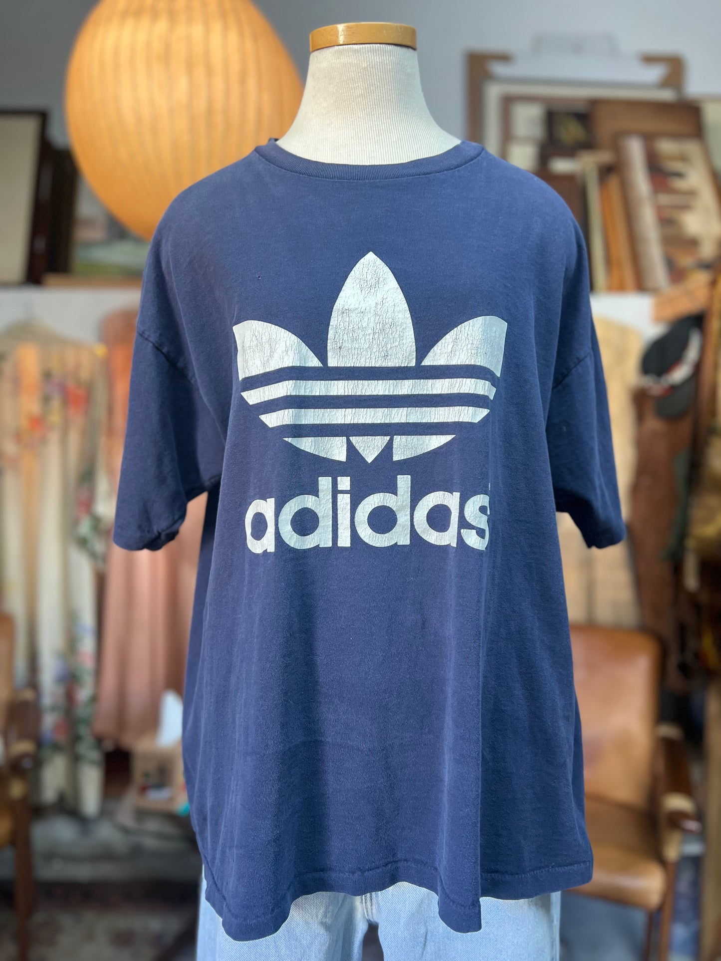 Rare Vintage 1980’s Adidas Single Stitch Double Sided Trefoil Logo Tee XL