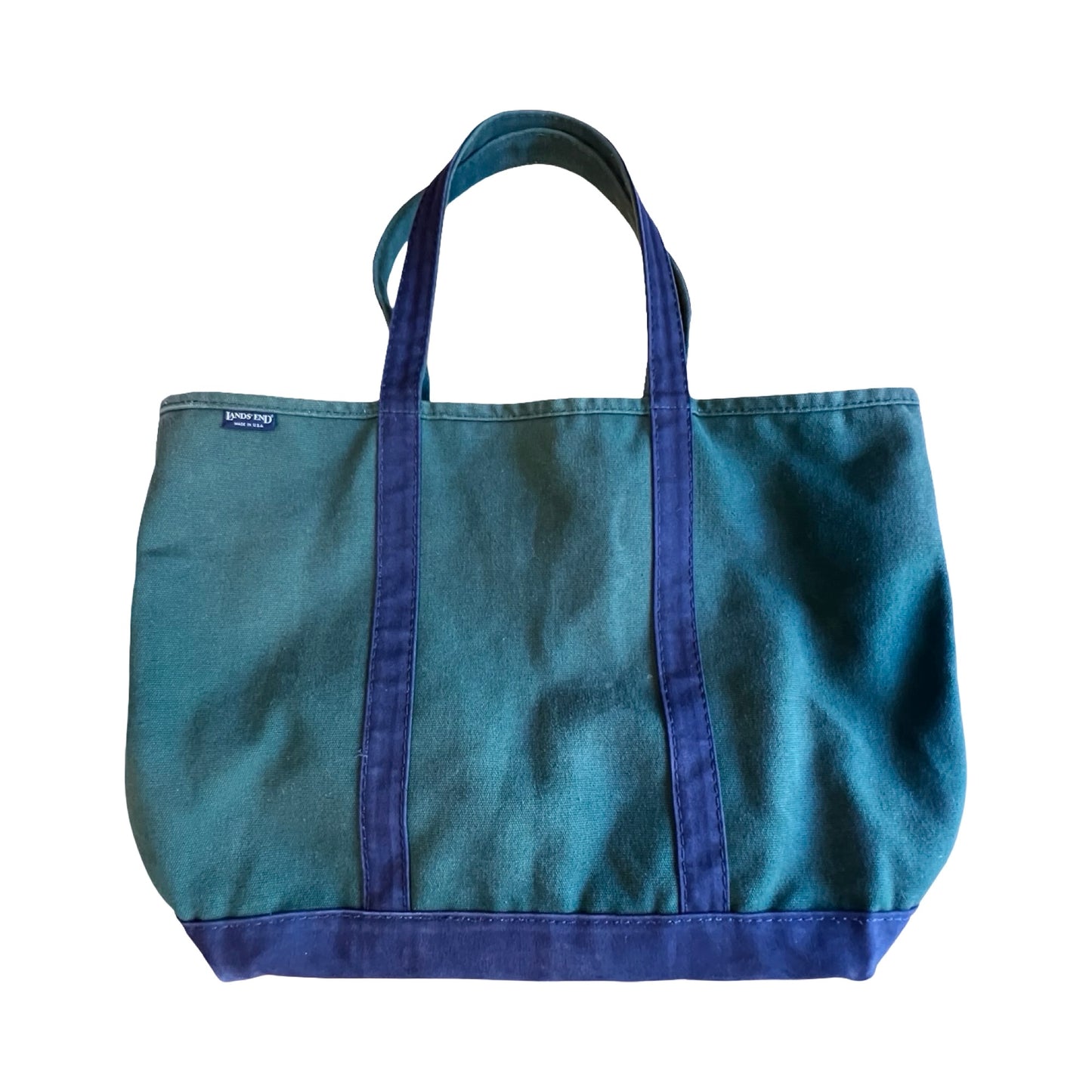 Vintage 90’s Lands End XL Zip Tote Tote Navy & Green