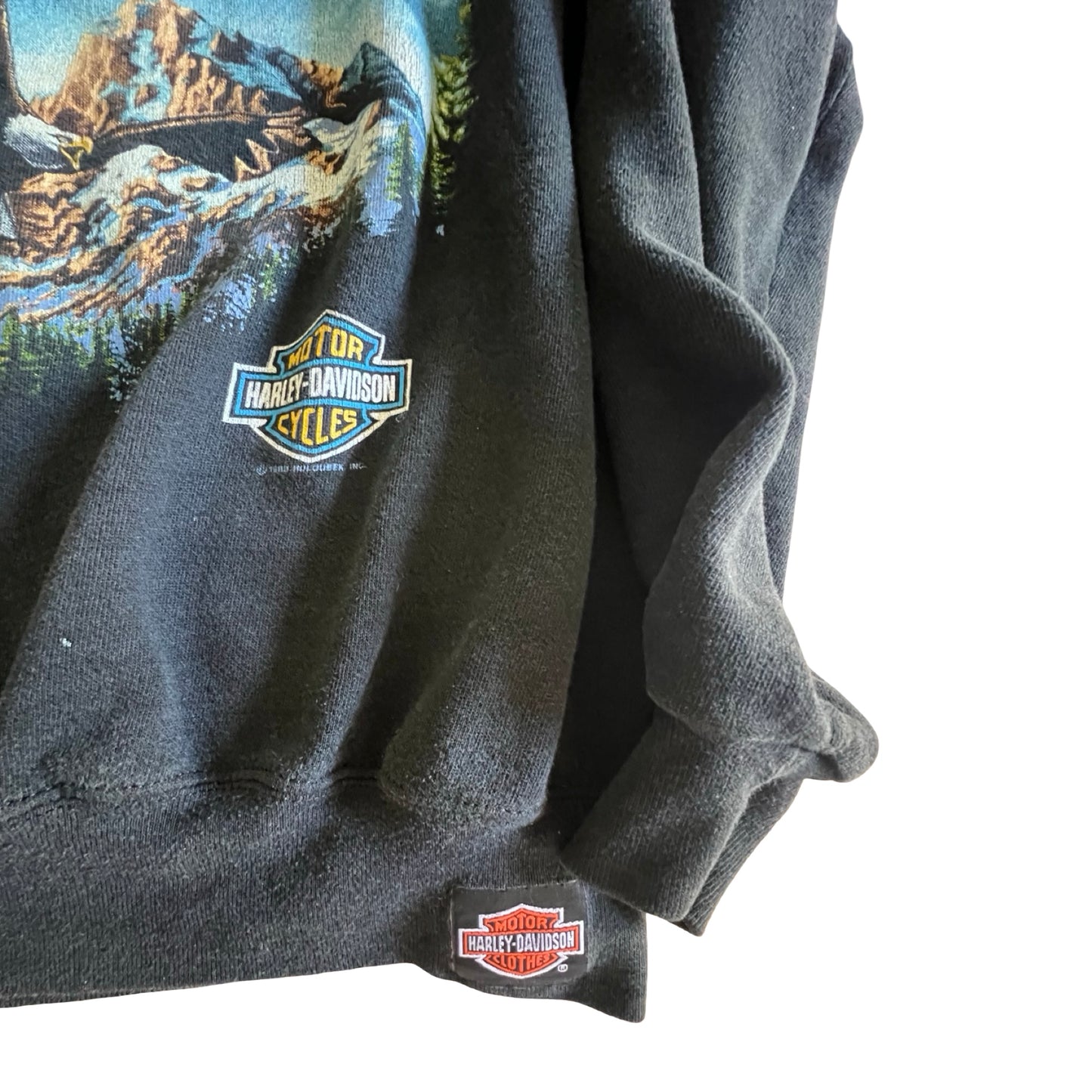 Rare Vintage 1983 Harley Davidson Raglan Sweatshirt Sturgis 1990 XL