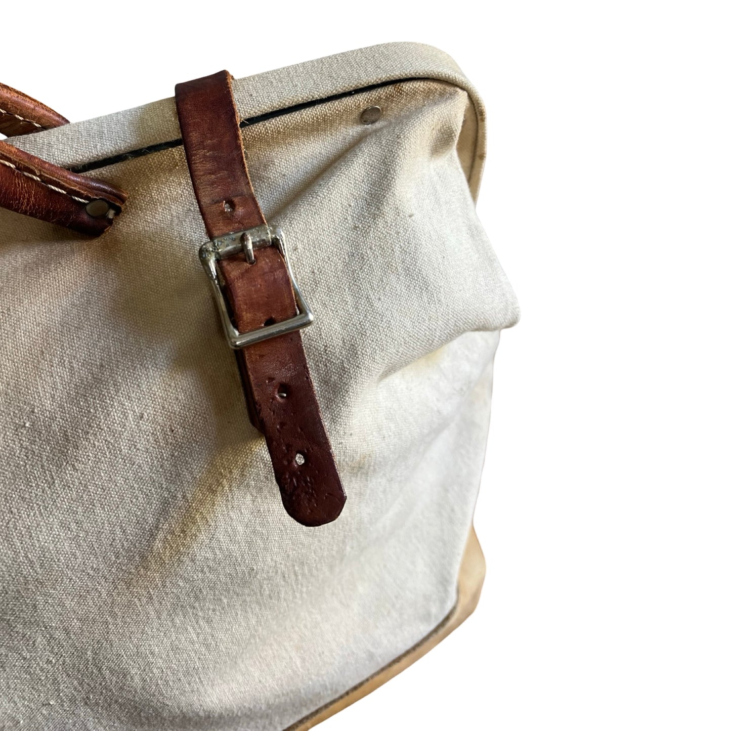 Vintage 1980’s Distressed Nicholas Canvas & Leather Tool Tote