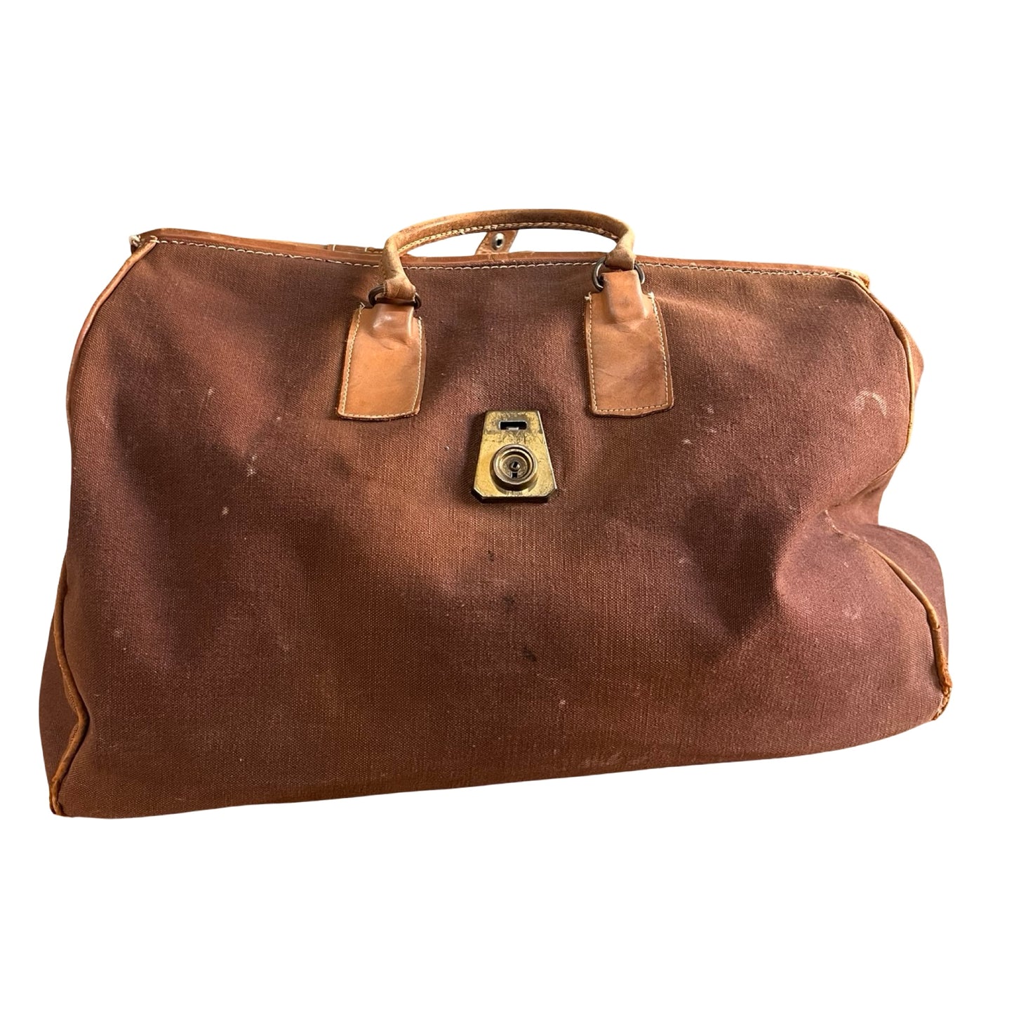 Vintage 1950’s Canvas & Leather Weekender Satchel
