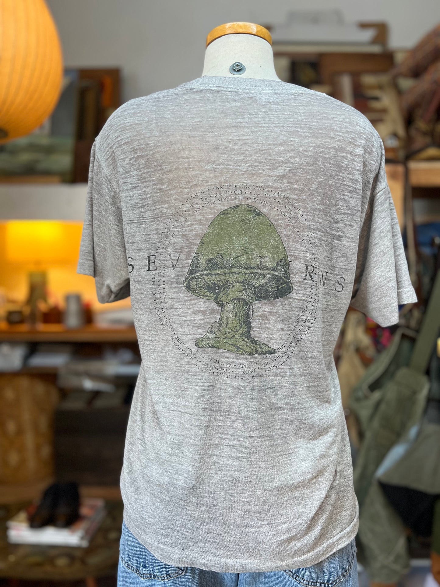 Vintage The Allman Brothers Band 1990 Seven Turns Thrashed Single Stitch Tee L