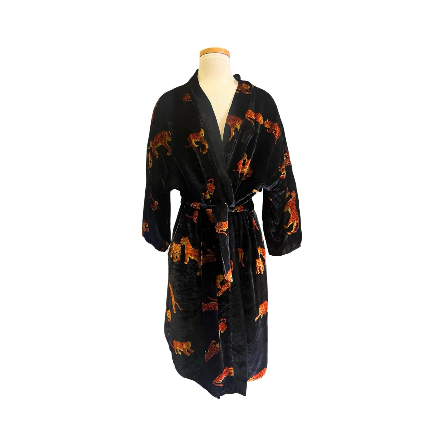 Rare Vintage 80’s Dunhill Velvet Tiger Print Robe Smoking Jacket
