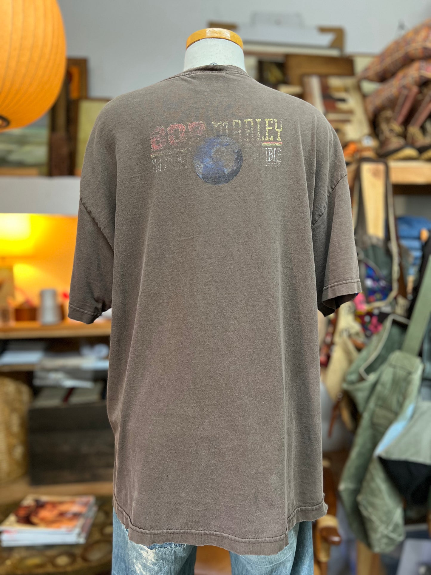Vintage 90’s Bob Marley No More Trouble Distressed Double Sided Tee XL