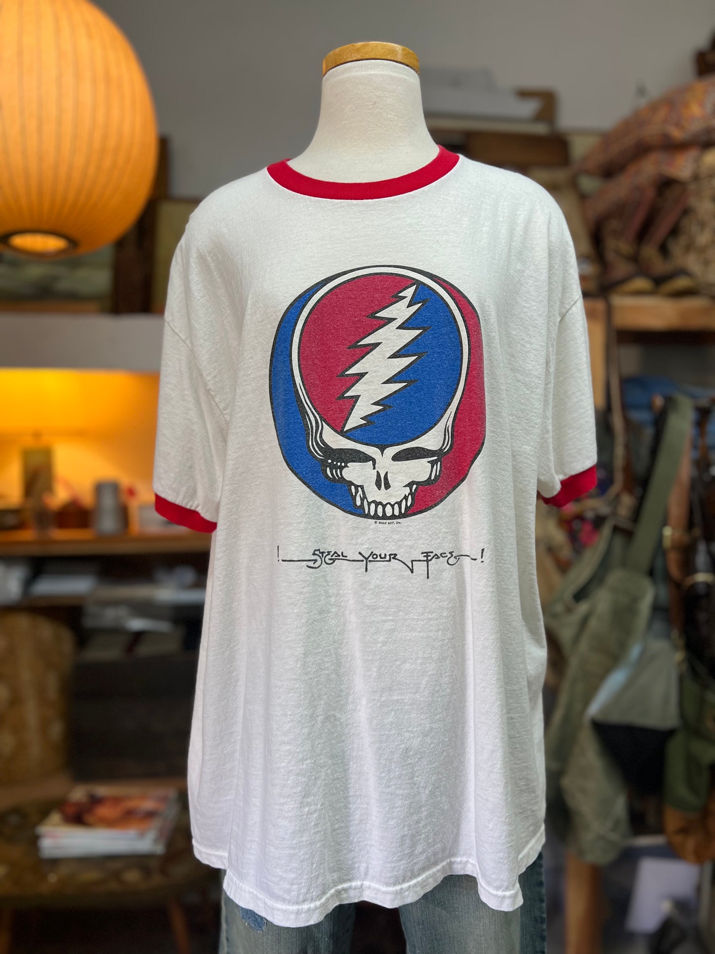 Vintage Grateful Dead Steal Your Face 2005 Ringer Tee Liquid Blue XL