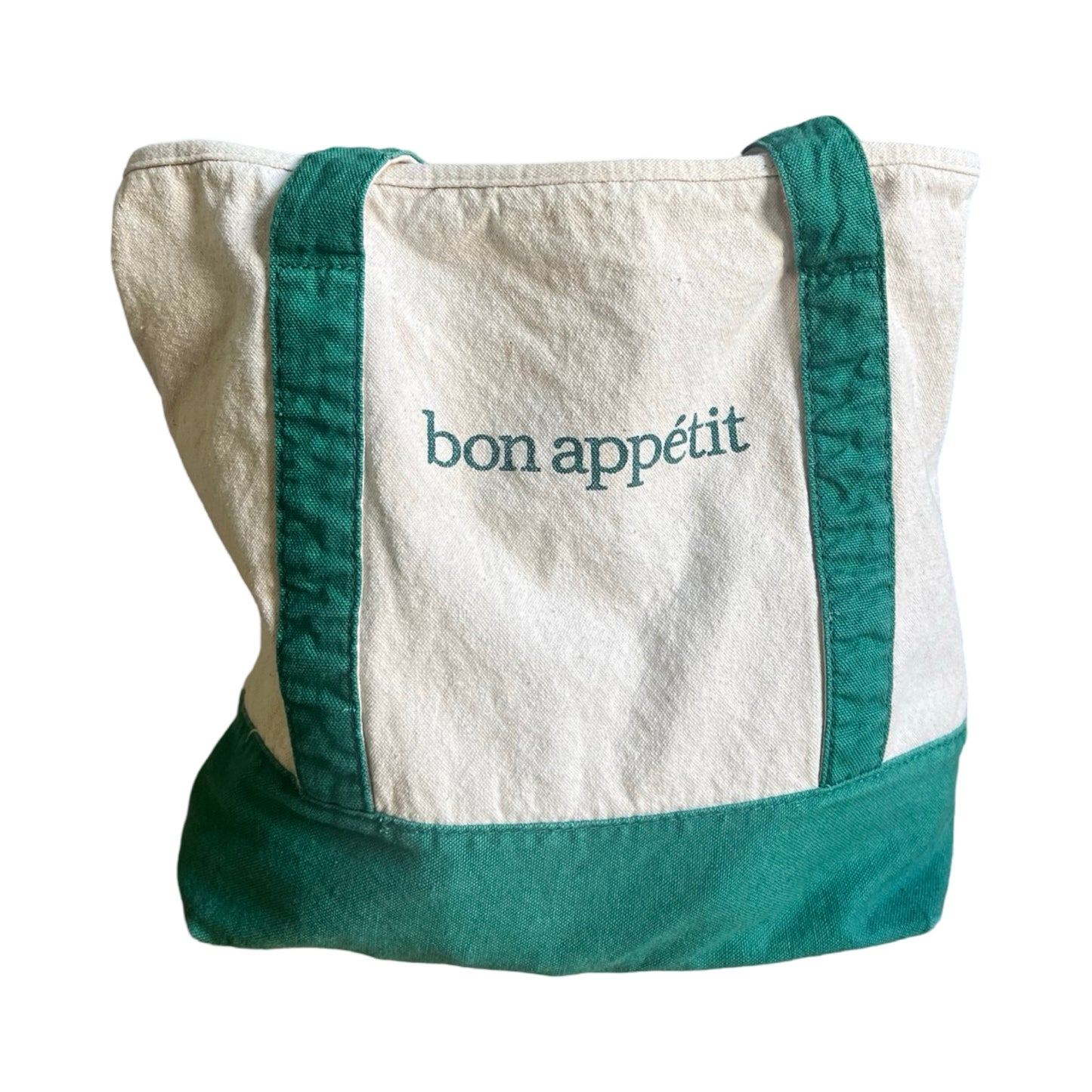 Vintage Rare 80’s Bon Appetit Soft Unstructured Canvas Tote Bag