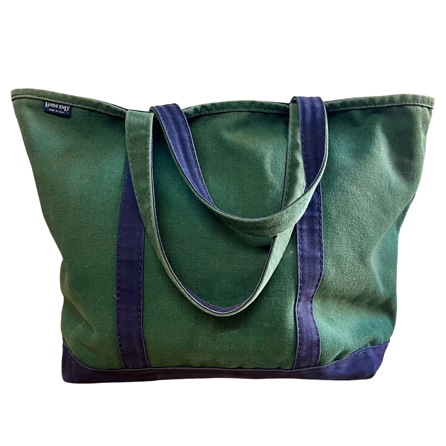 Vintage 90’s Lands End XL Zip Tote Tote Navy & Green