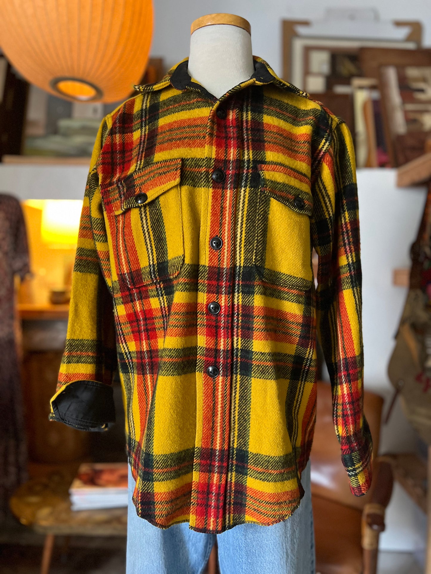 Vintage 50’s Melton CPO Shirt Super Rare Colorway Thick Wool Flannel M