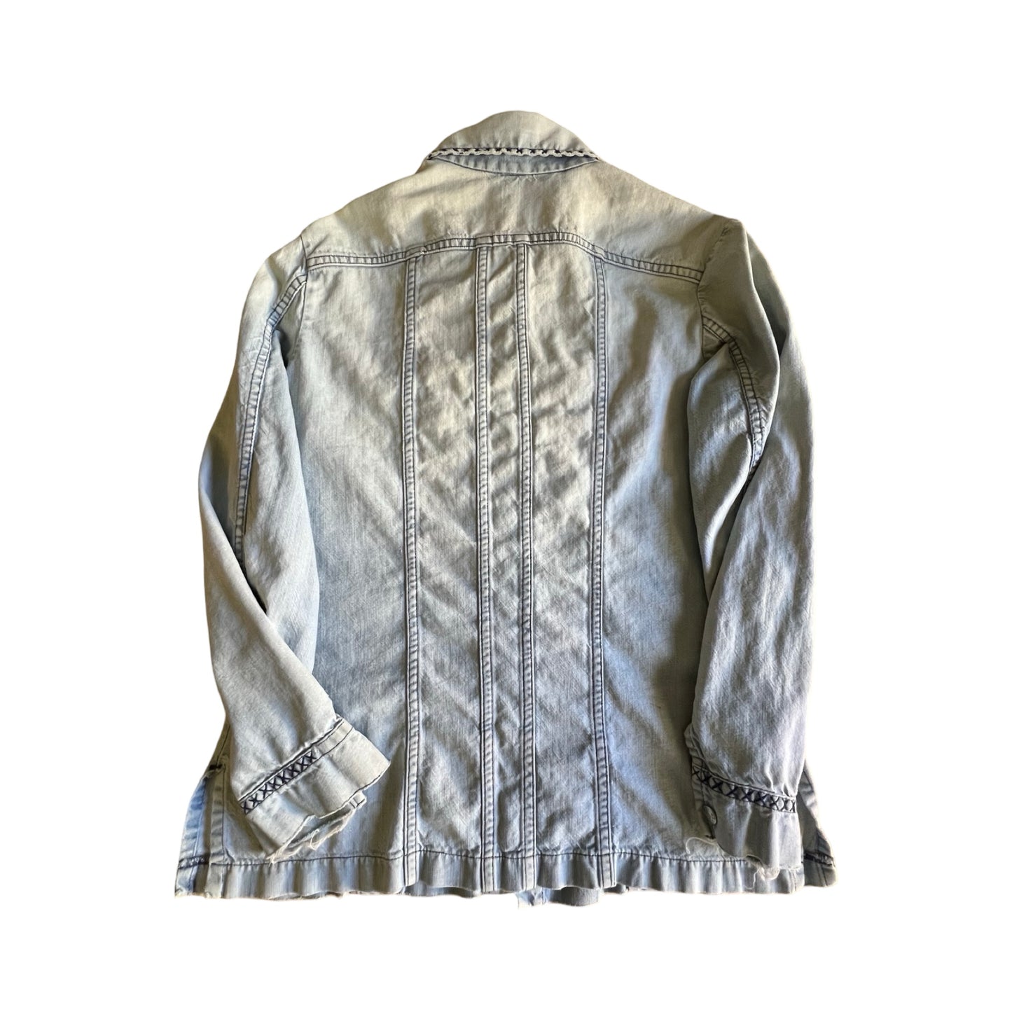 Amazing Vintage 70’s Lee Denim Embroidered Mushroom Snap Front Shirt Jacket L