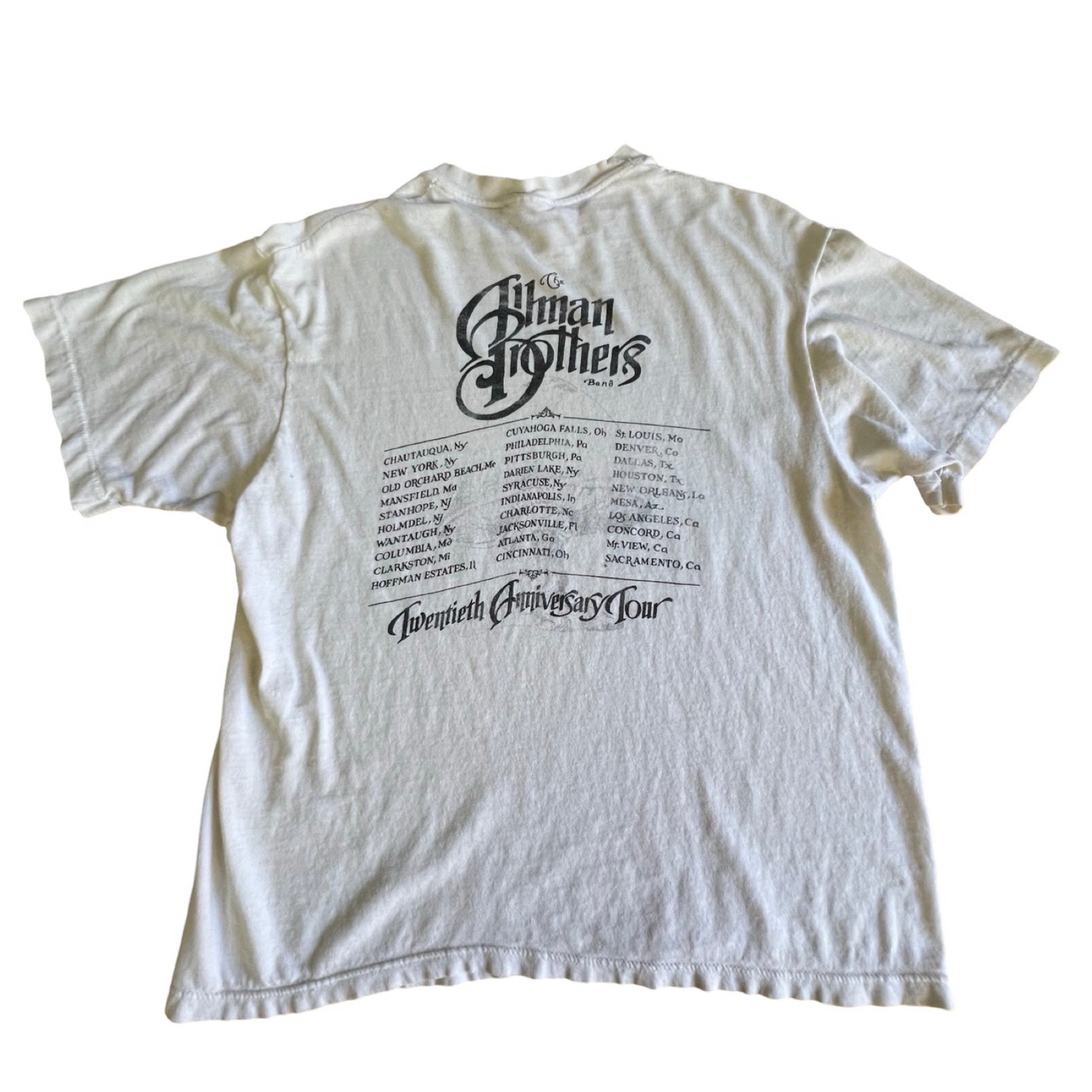 Vintage The Allman Brothers Band Twentieth Anniversary Tour Tee Worn To Perfection L