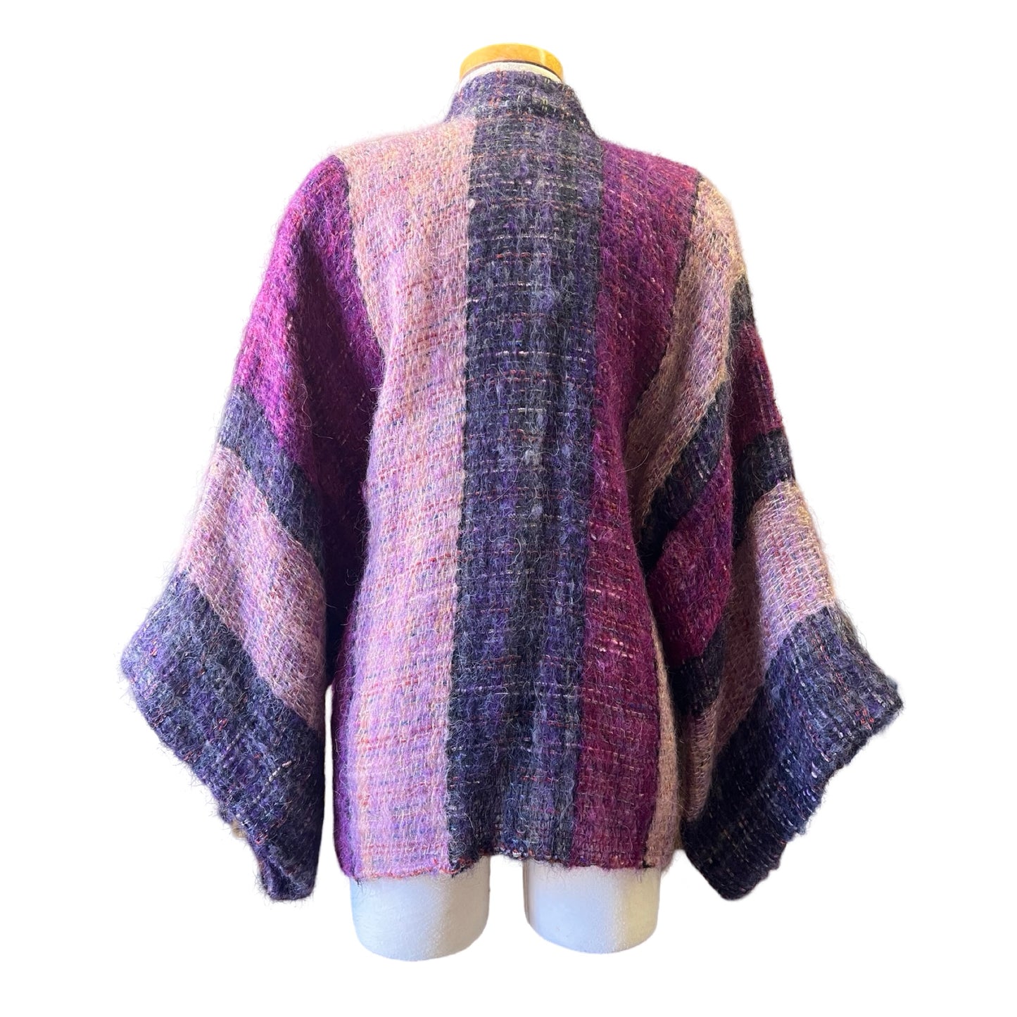 Vintage 70’s Bohemian Textile Knit Kimono Sweater Jacket O/S
