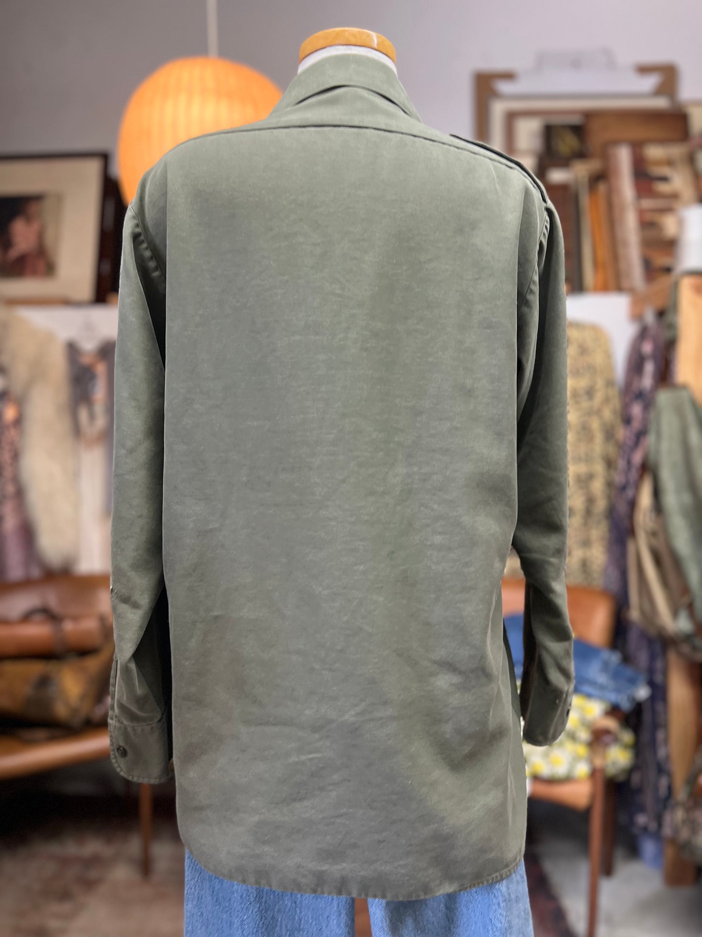 Vintage Army Shirt Jacket Military Uniform L