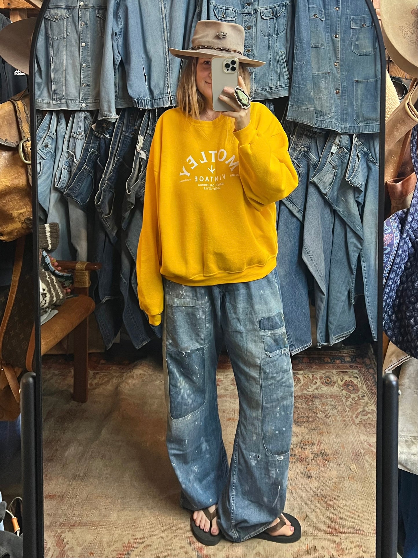 Vintage Yellow Sweatshirt w/ MV Logo #22