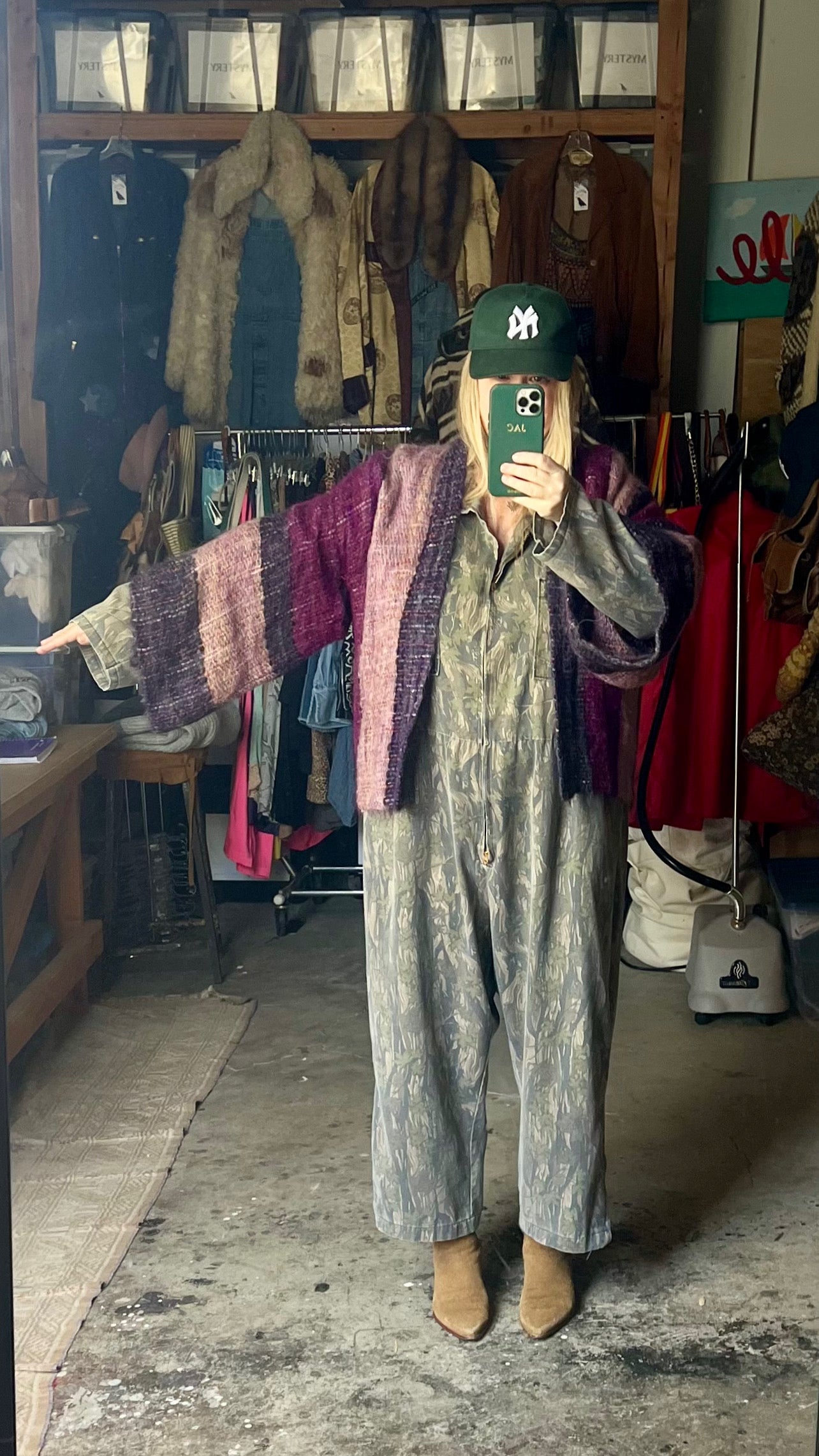 Vintage 70’s Bohemian Textile Knit Kimono Sweater Jacket O/S