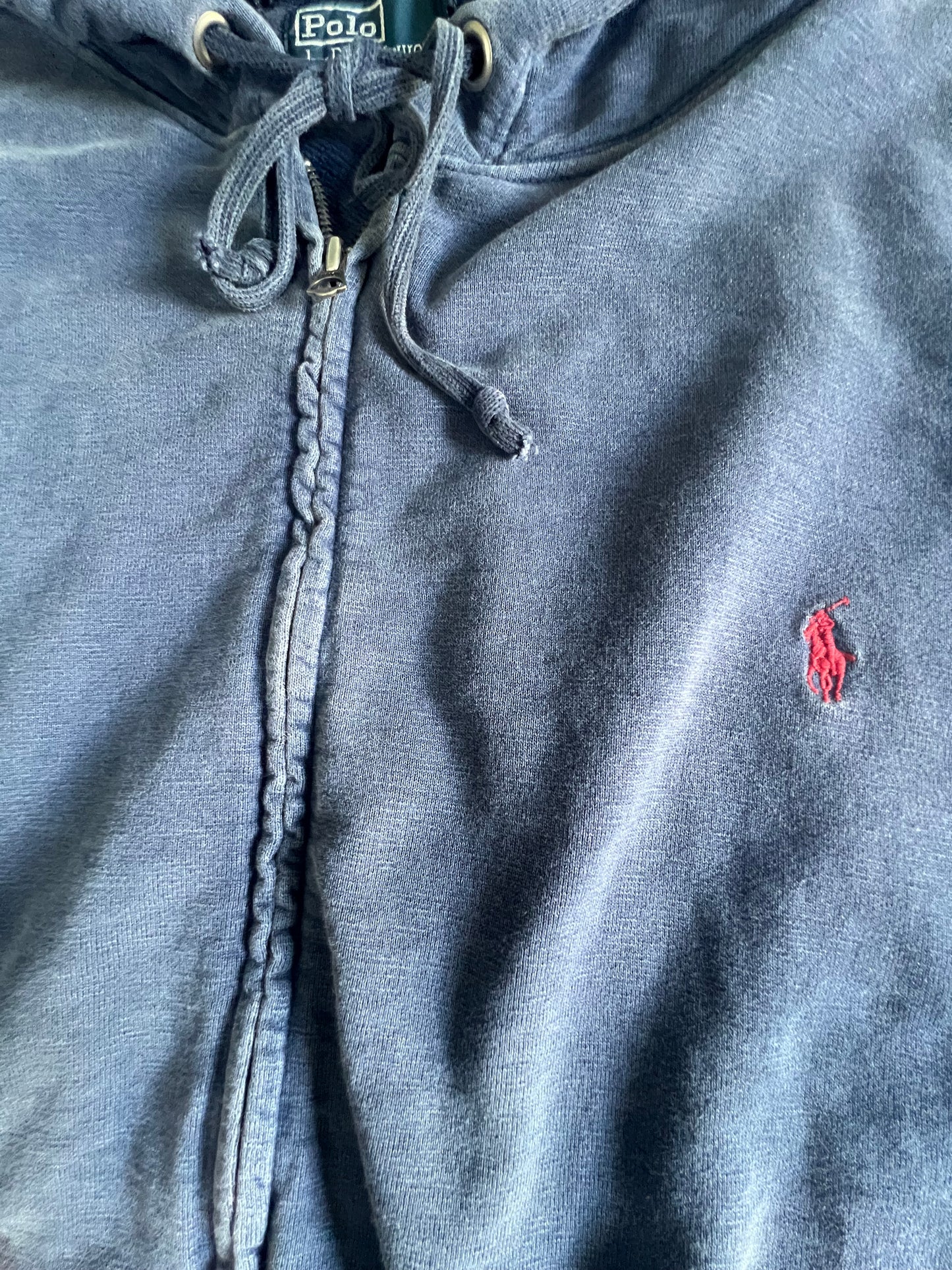 Vintage Oversized Polo Ralph Lauren Faded Zip Hoodie 3XL
