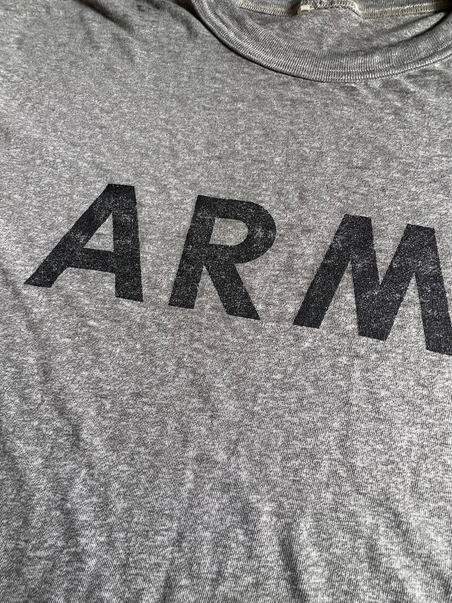 Vintage 80’s Army T-Shirt Cut Off Sleeves Soft Thin XL