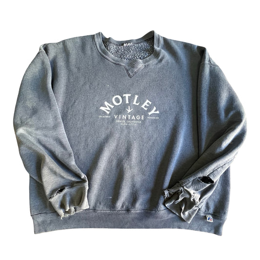 Vintage 80’s Heavily Distressed Russell Sweatshirt w/ MV Logo XL