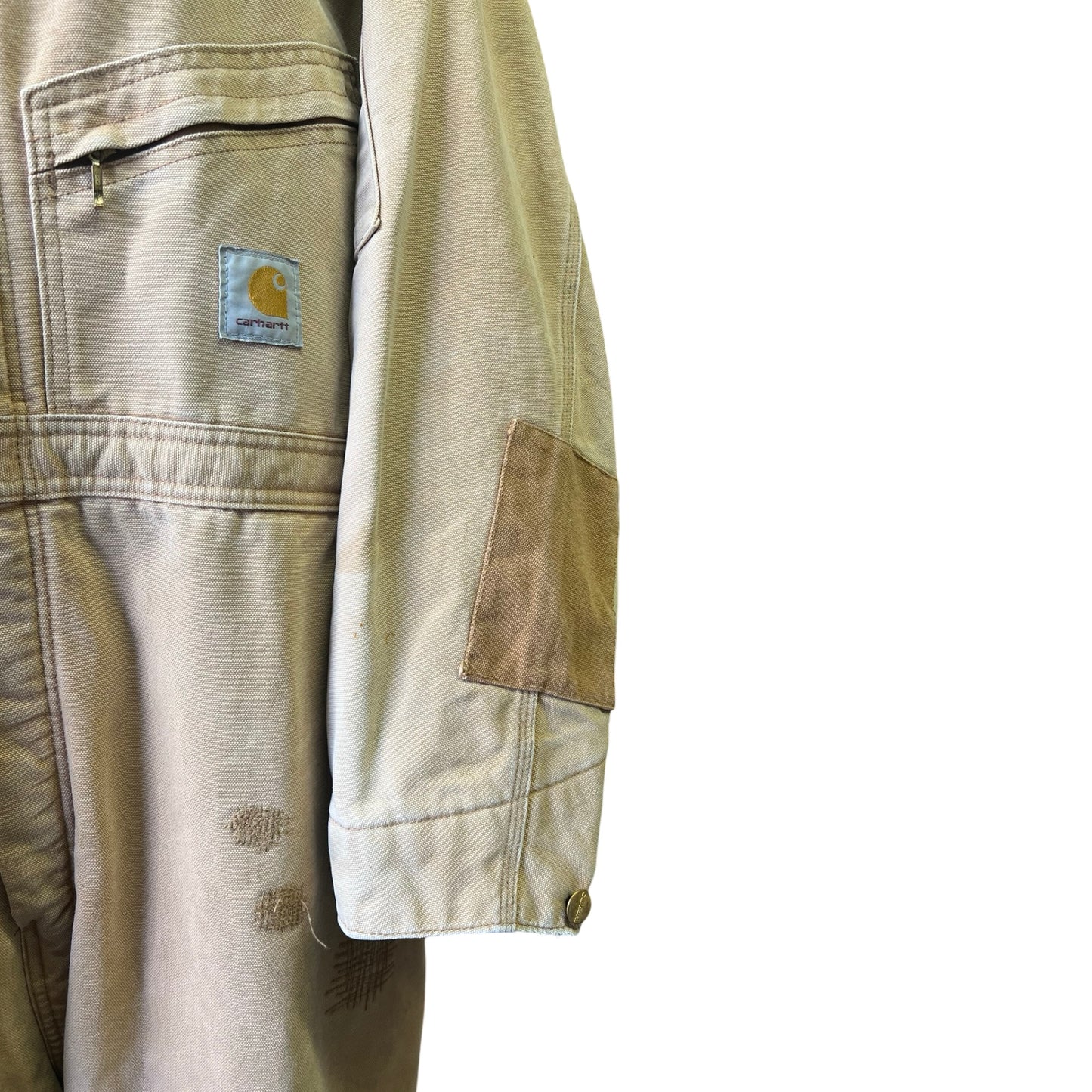Vintage Repaired Carhartt Canvas Jumpsuit Patched Heritage Workwear Boilersuit XXL