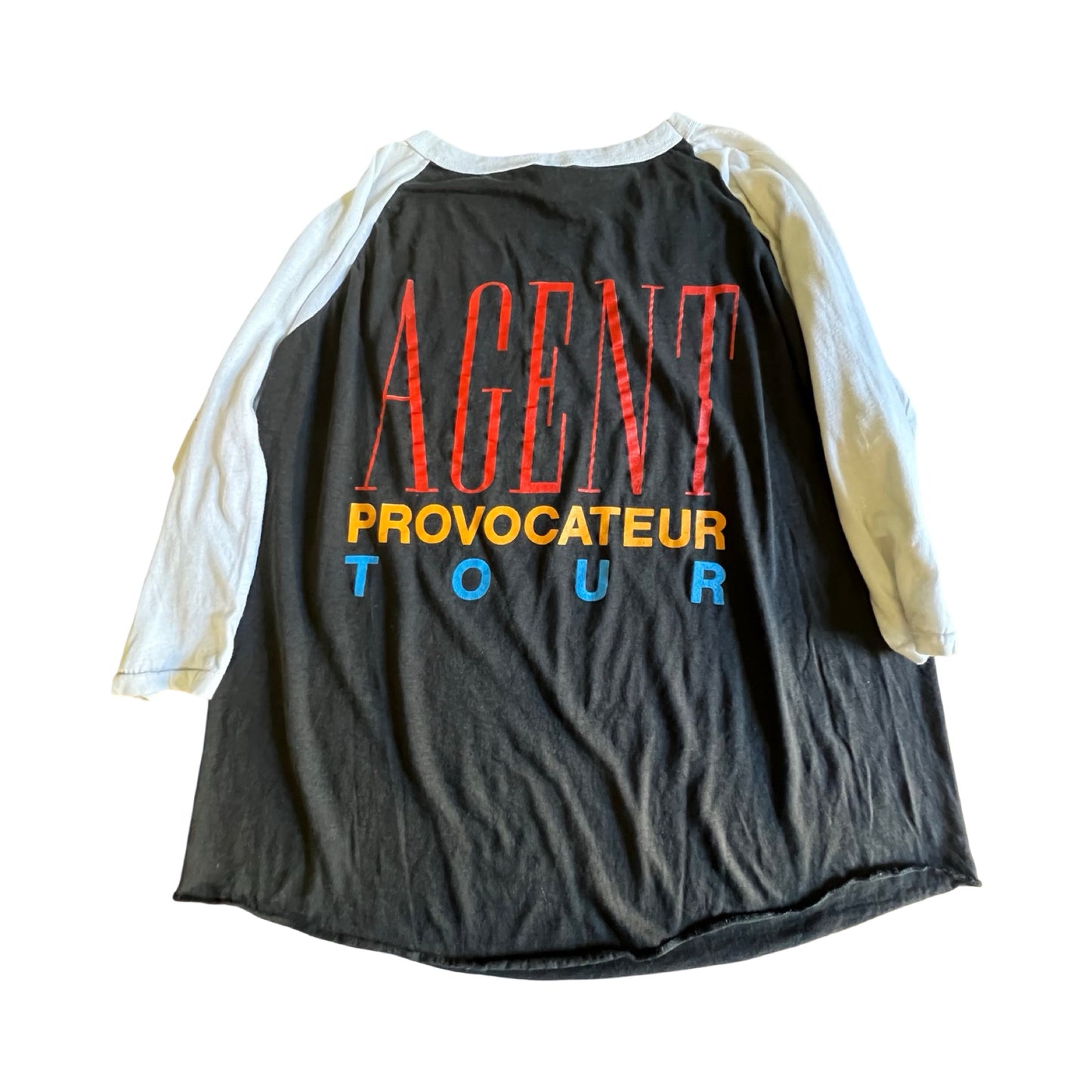 Vintage Foreigner Agent Provocateur Tour 1985 Single Stitch Raglan Sleeve Baseball T-Shirt