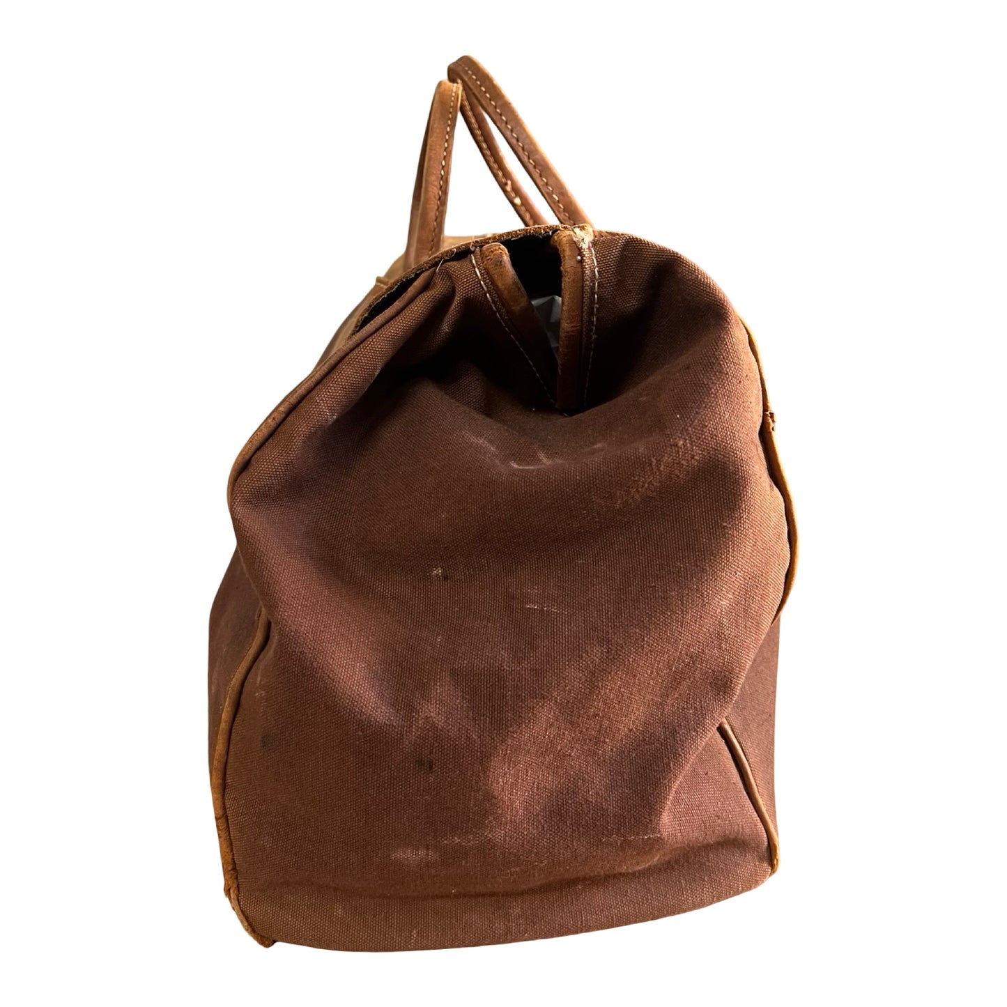 Vintage 1950’s Canvas & Leather Weekender Satchel