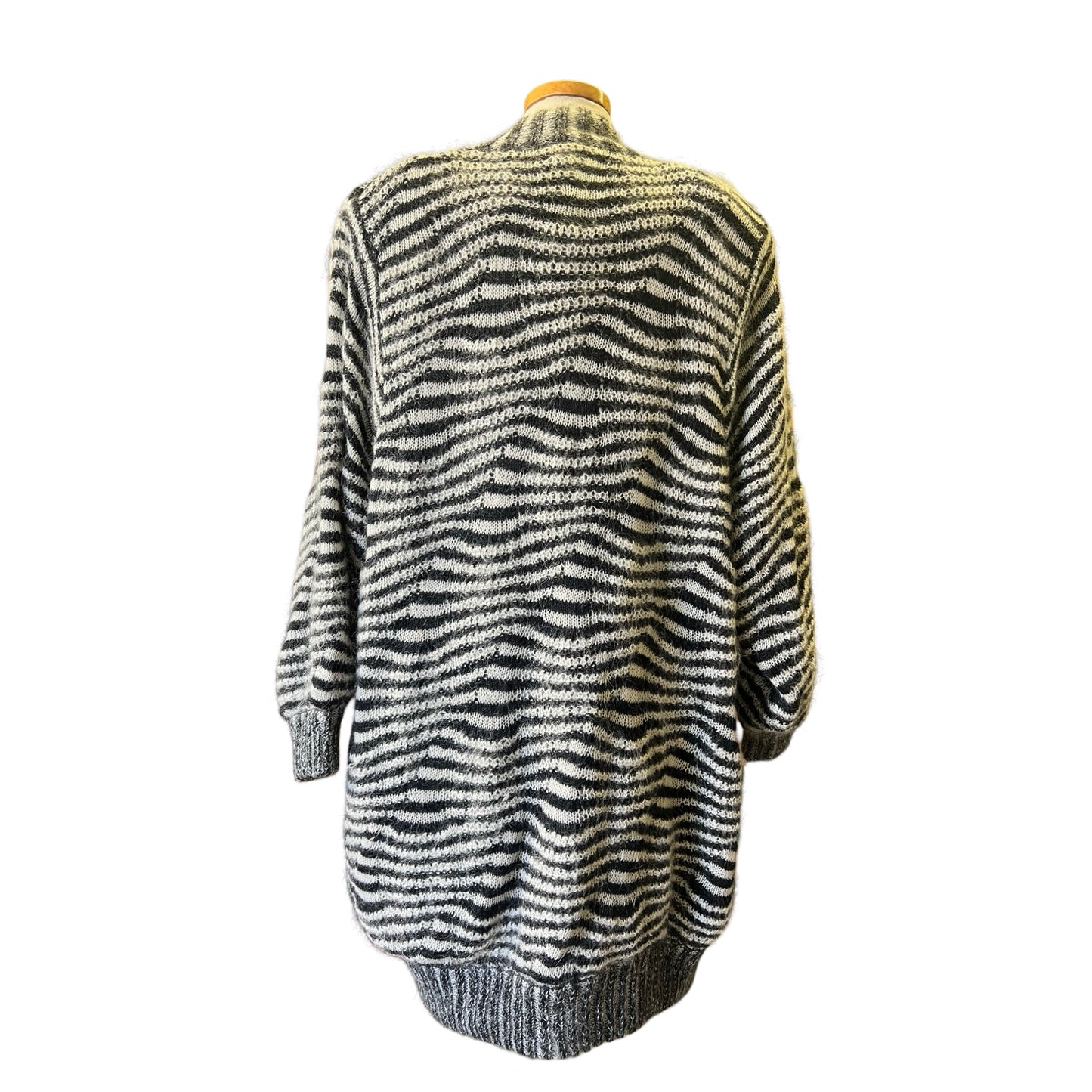 Vintage 80’s Zebra Stripe Sweater Coat Eugenia by Angenie L