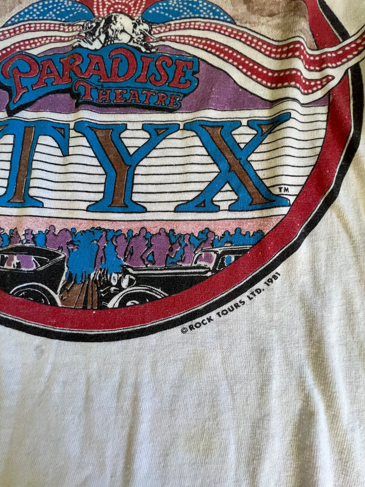 Vintage Styx 1981 Paradise Theater Single Stitch Raglan T-Shirt