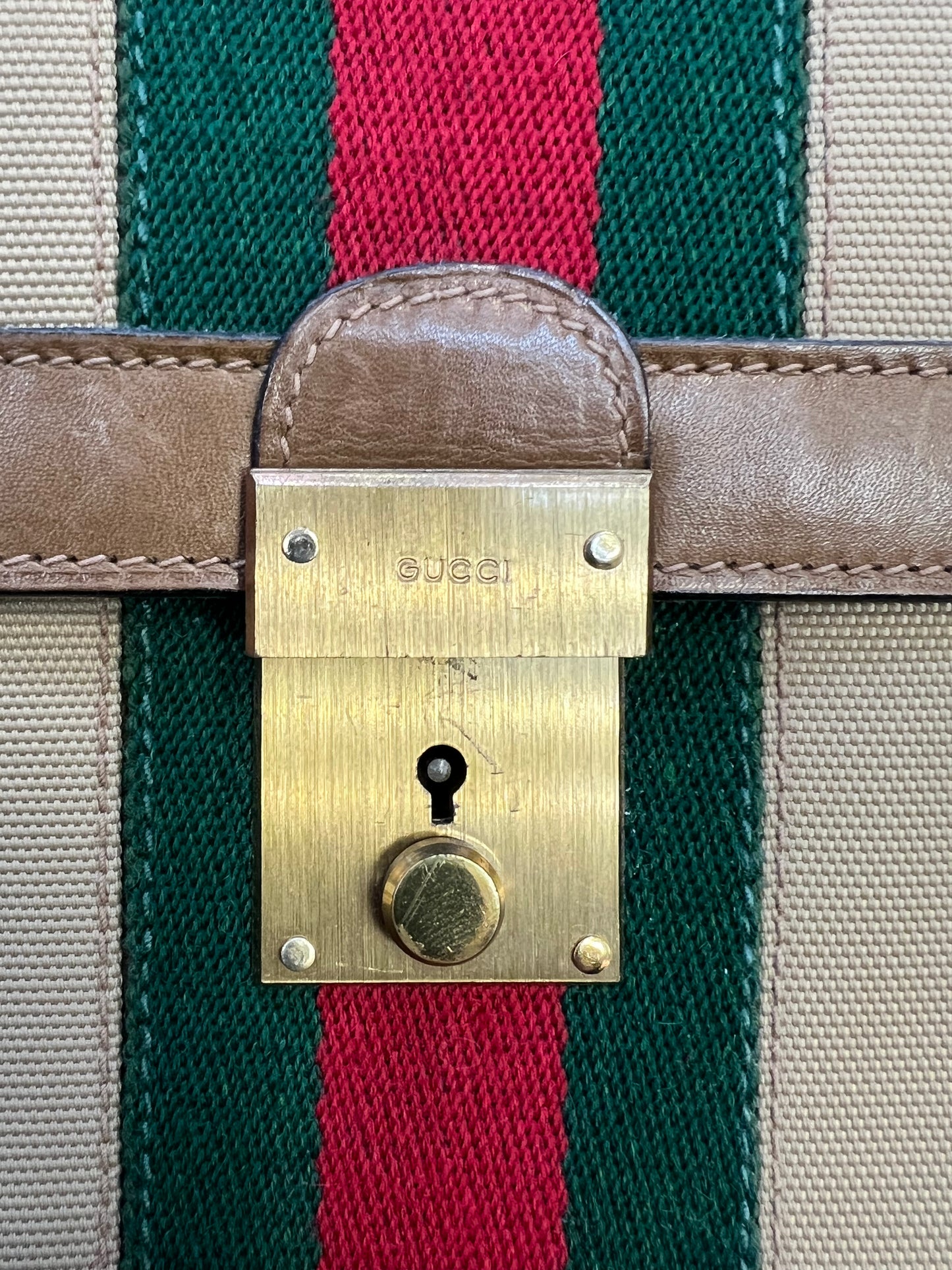 Rare 70’s Vintage Gucci Canvas Leather Envelope Clutch Near Mint