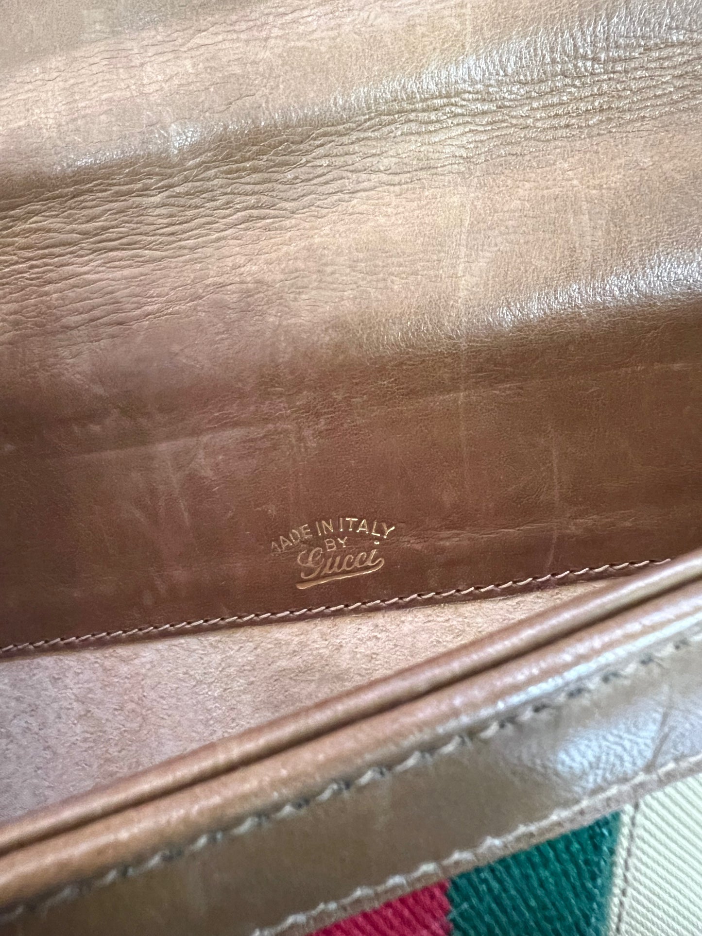 Rare 70’s Vintage Gucci Canvas Leather Envelope Clutch Near Mint