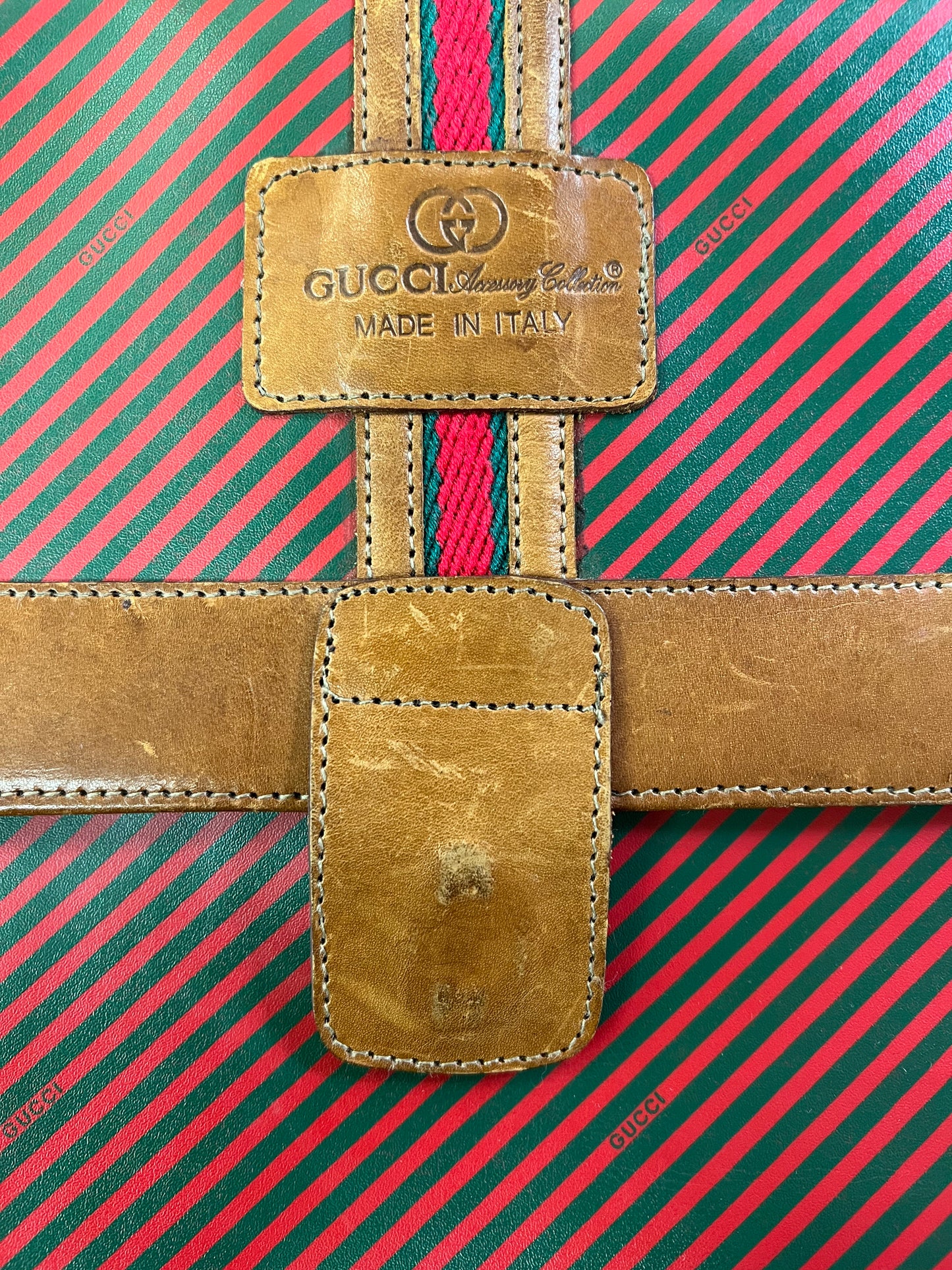 Rare Vintage Gucci Accessory Collection Rigate Portfolio Clutch Large