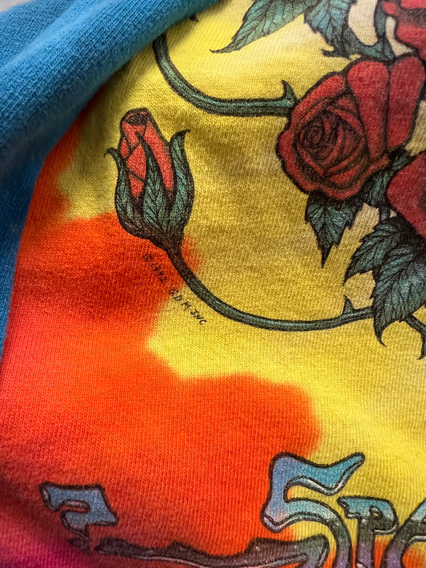 Vintage Grateful Dead 1992 Space Your Face Long Sleeve Oversized Liquid Blue T-Shirt