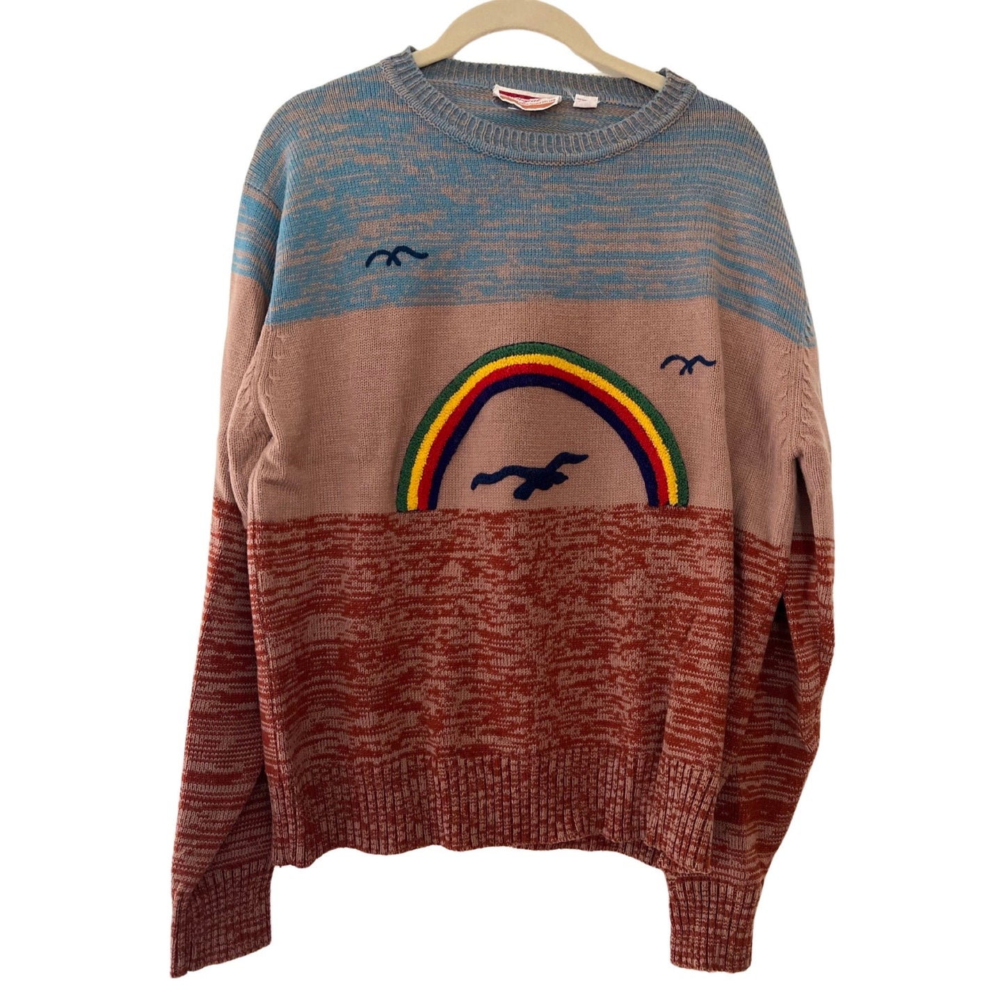 Vintage 70’s Rainbow Seagull Sweater